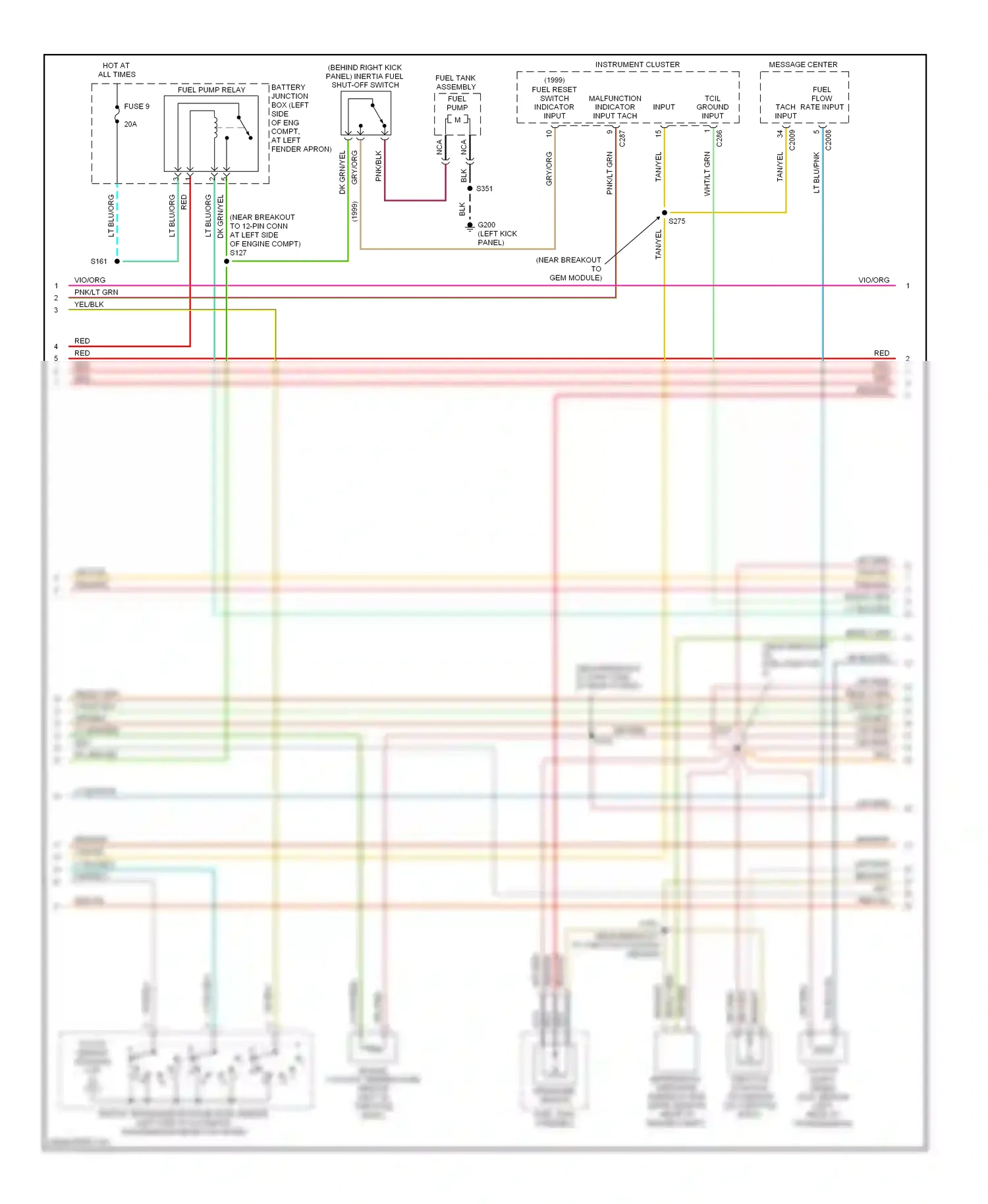 Wiring diagram tach input for Mercury Mountaineer I facelift (1997-2001) (3 of 3)