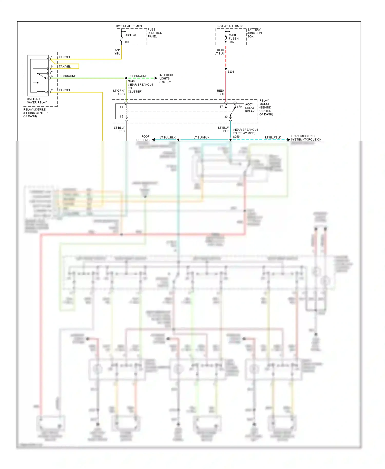 Wiring diagram window lock switch for Mercury Mountaineer I facelift (1997-2001) (1 of 1)