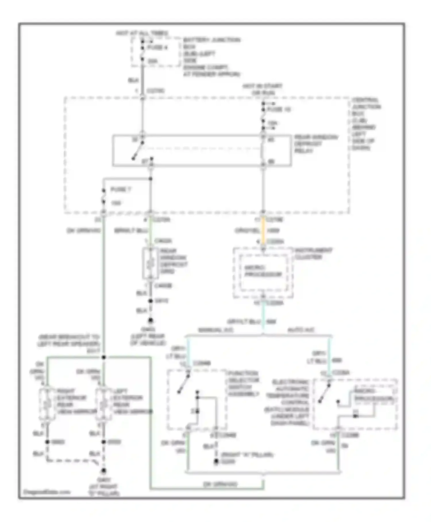 Mountaineer Mercury II (2001-2005): Defoggers circuit