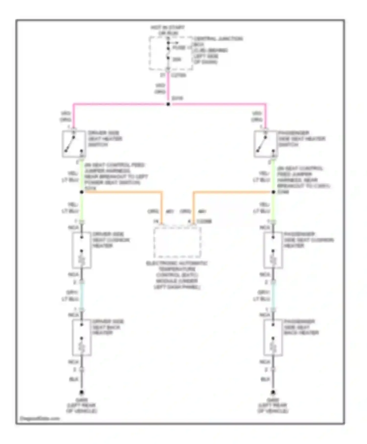 Mountaineer Mercury II (2001-2005): Heated seats circuit, late production