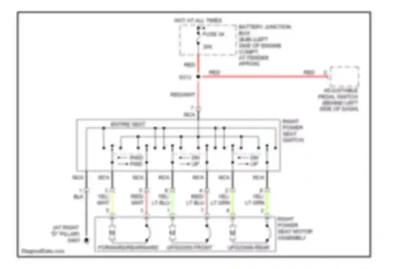 Mountaineer Mercury II (2001-2005): Passenger power seat circuit