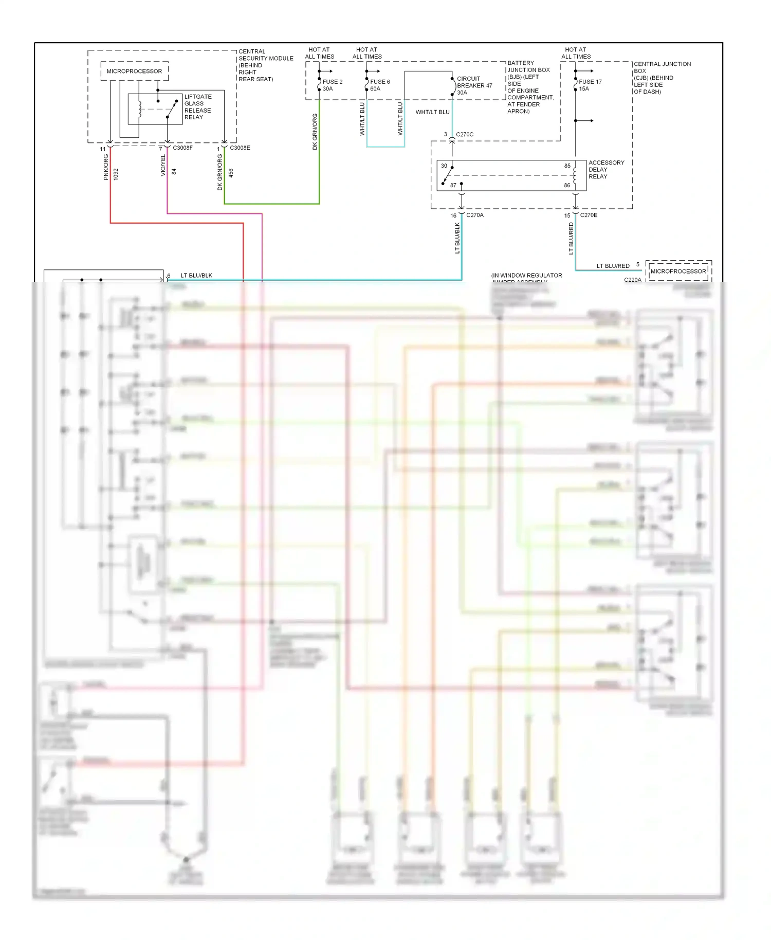Mercury Mountaineer II (2001-2005) microprocessor wiring diagram  (8 of 10)