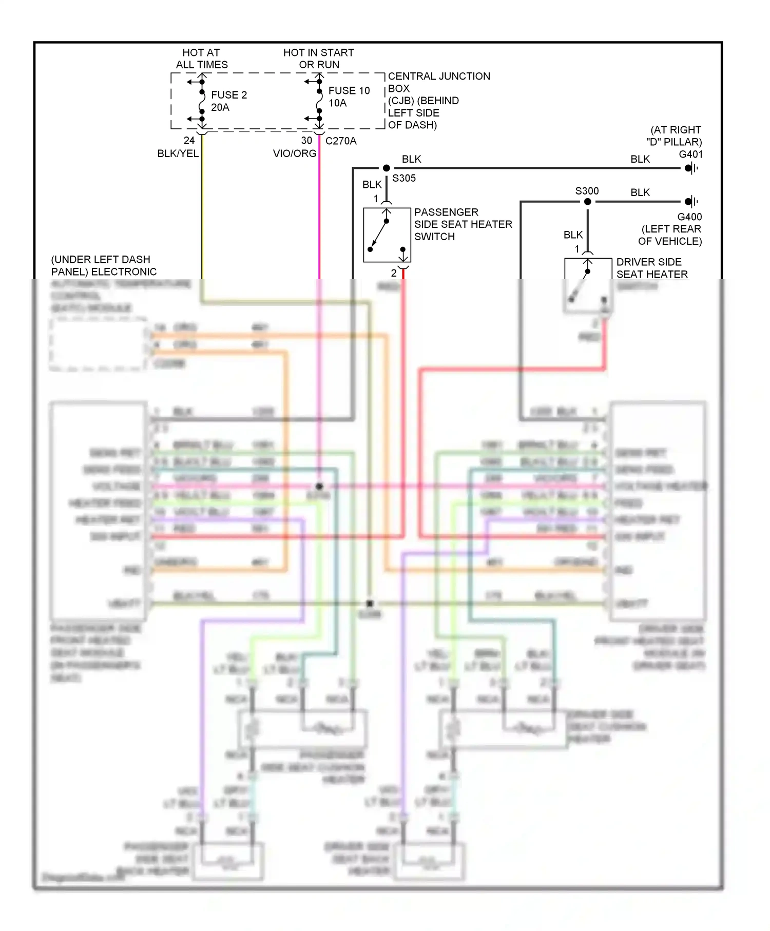 Mercury Mountaineer II (2001-2005) (under left dash panel) electronic automatic temperature control (eatc) module wiring diagram  (1 of 1)