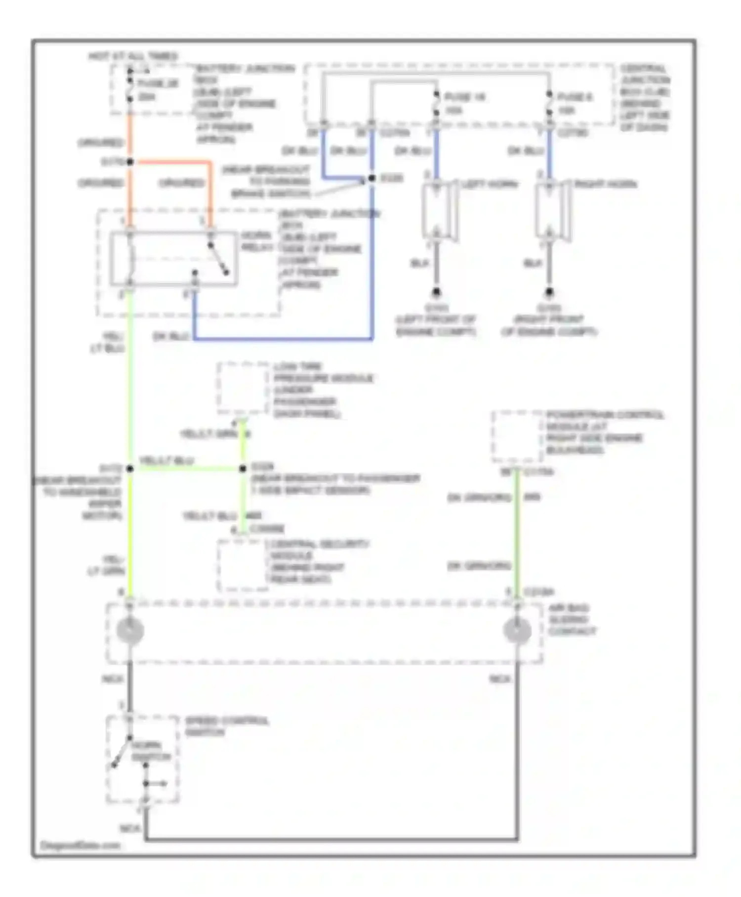 Wiring diagram yel/lt grn for Mercury Mountaineer II (2001-2005) (5 of 8)
