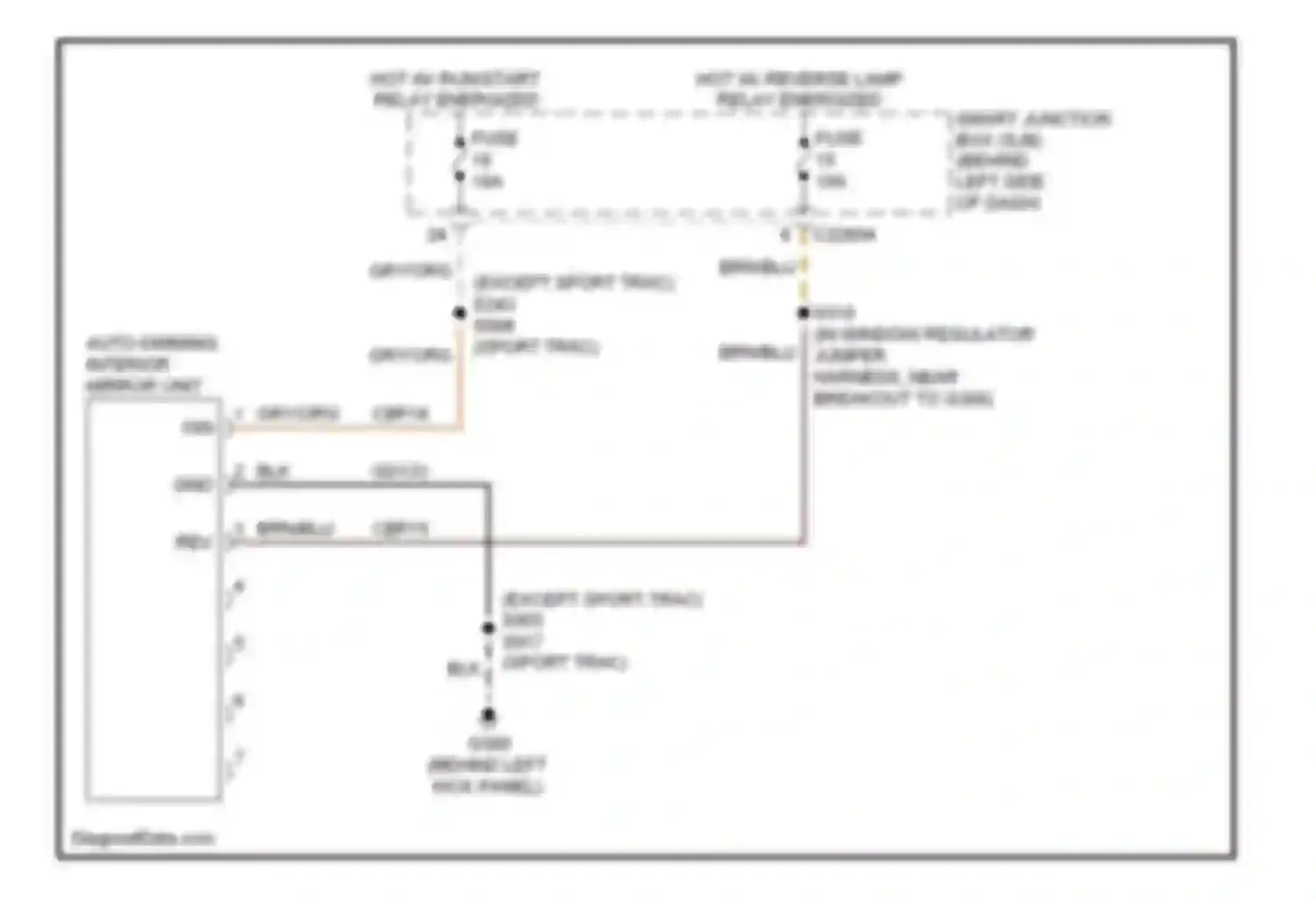 Wiring diagram except sport trac for Mercury Mountaineer III (2005-2010) (1 of 3)