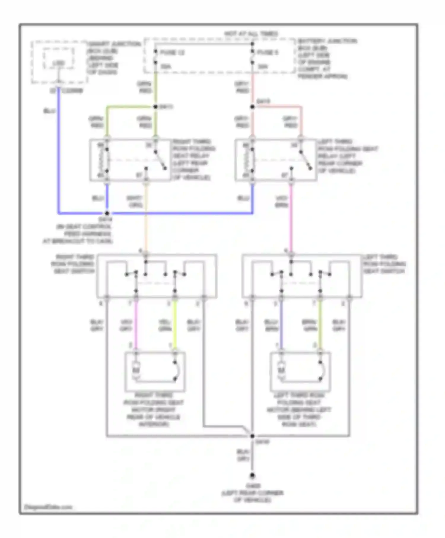 Wiring diagram (in seat control feed harness, for Mercury Mountaineer III (2005-2010) (1 of 1)