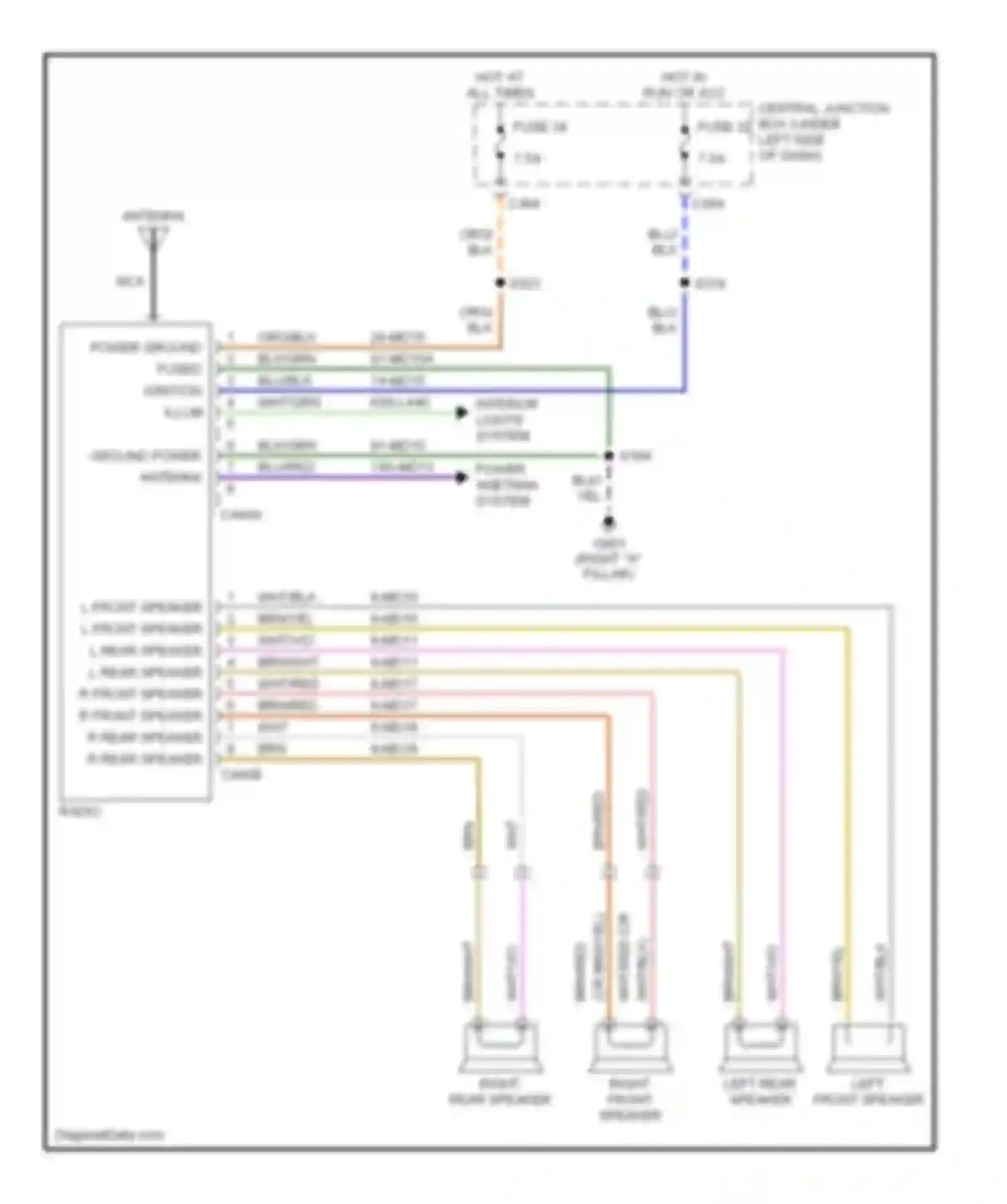 Wiring diagram blk/grn for Mercury Mystique I (1994-2000) (15 of 17)