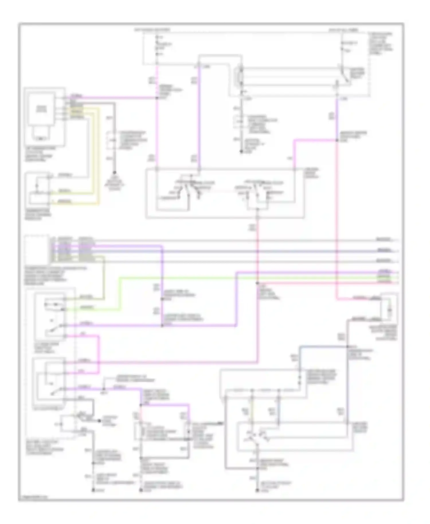 Wiring diagram cooling fans system for Mercury Mystique I (1994-2000) (1 of 2)