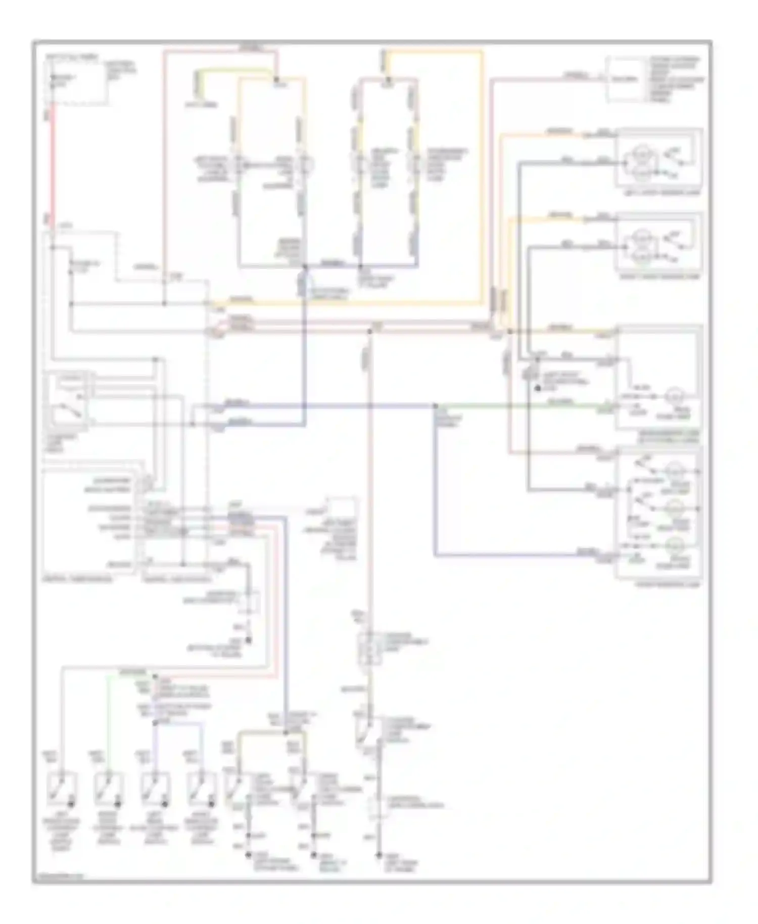 Wiring diagram on left front map lamp off for Mercury Mystique I (1994-2000) (1 of 1)
