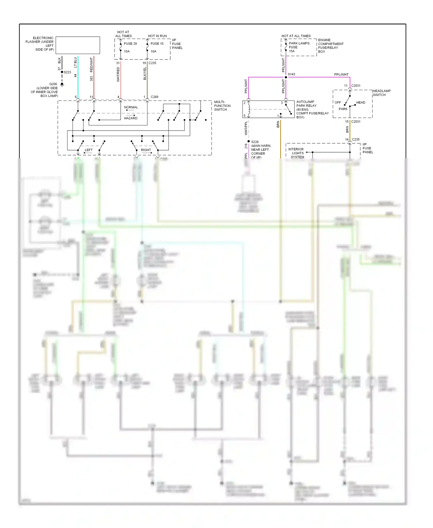 Mercury Sable III (1995-1999) normal wiring diagram  (1 of 4)