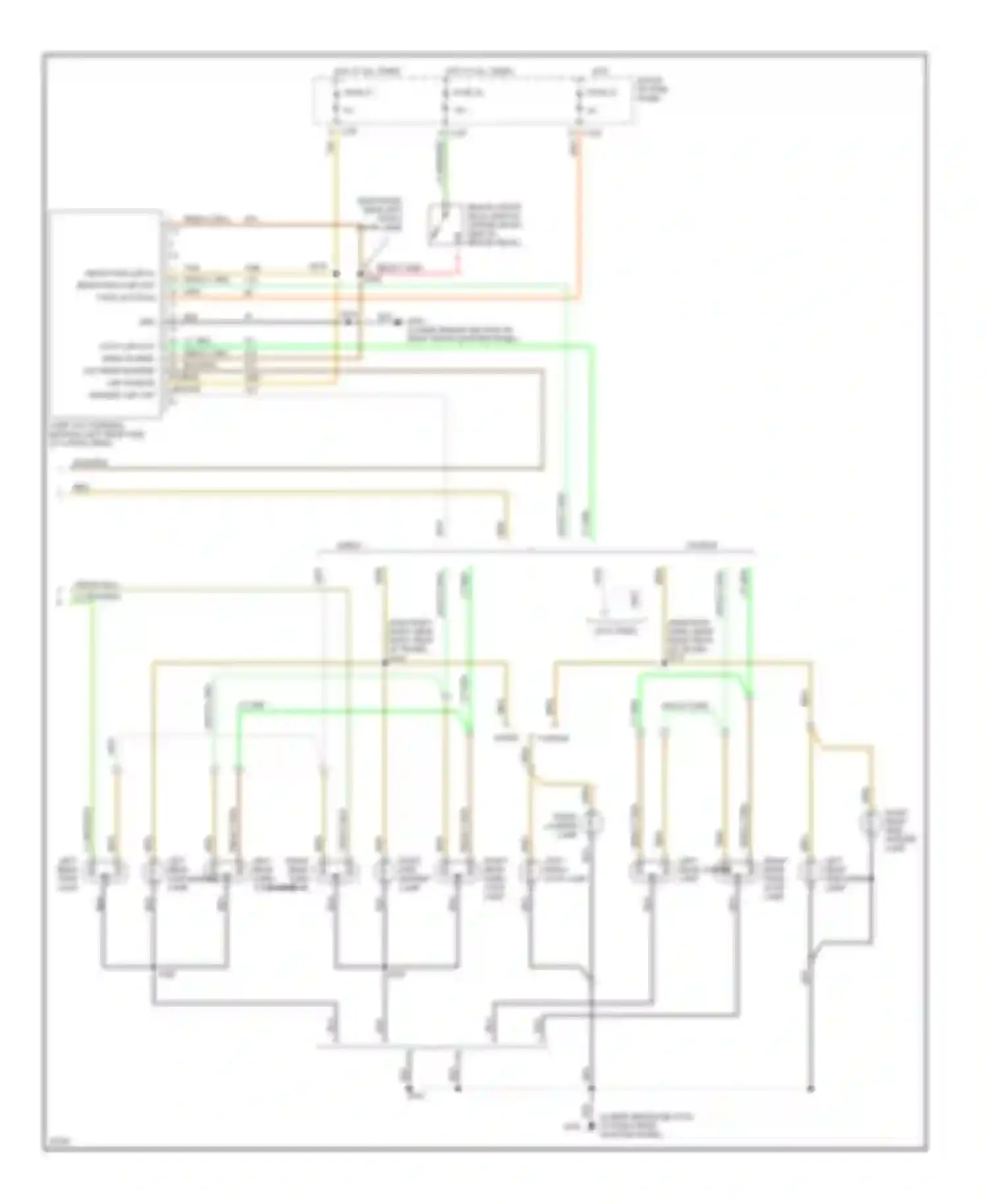 Wiring diagram right right rear turn lamp rear side marker lamp for Mercury Sable III (1995-1999) (1 of 1)