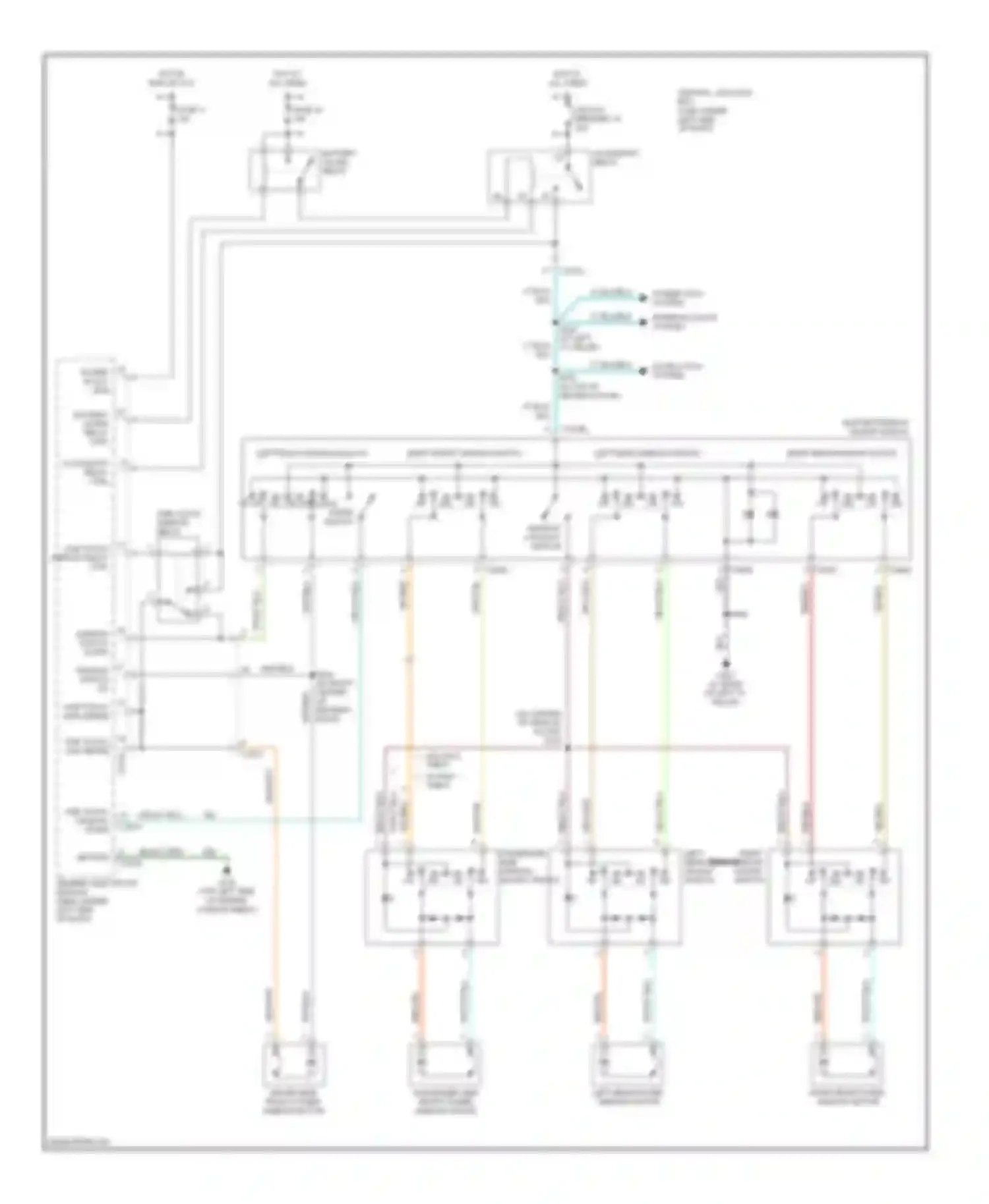Sable Mercury IV (1999-2005): Power windows circuit