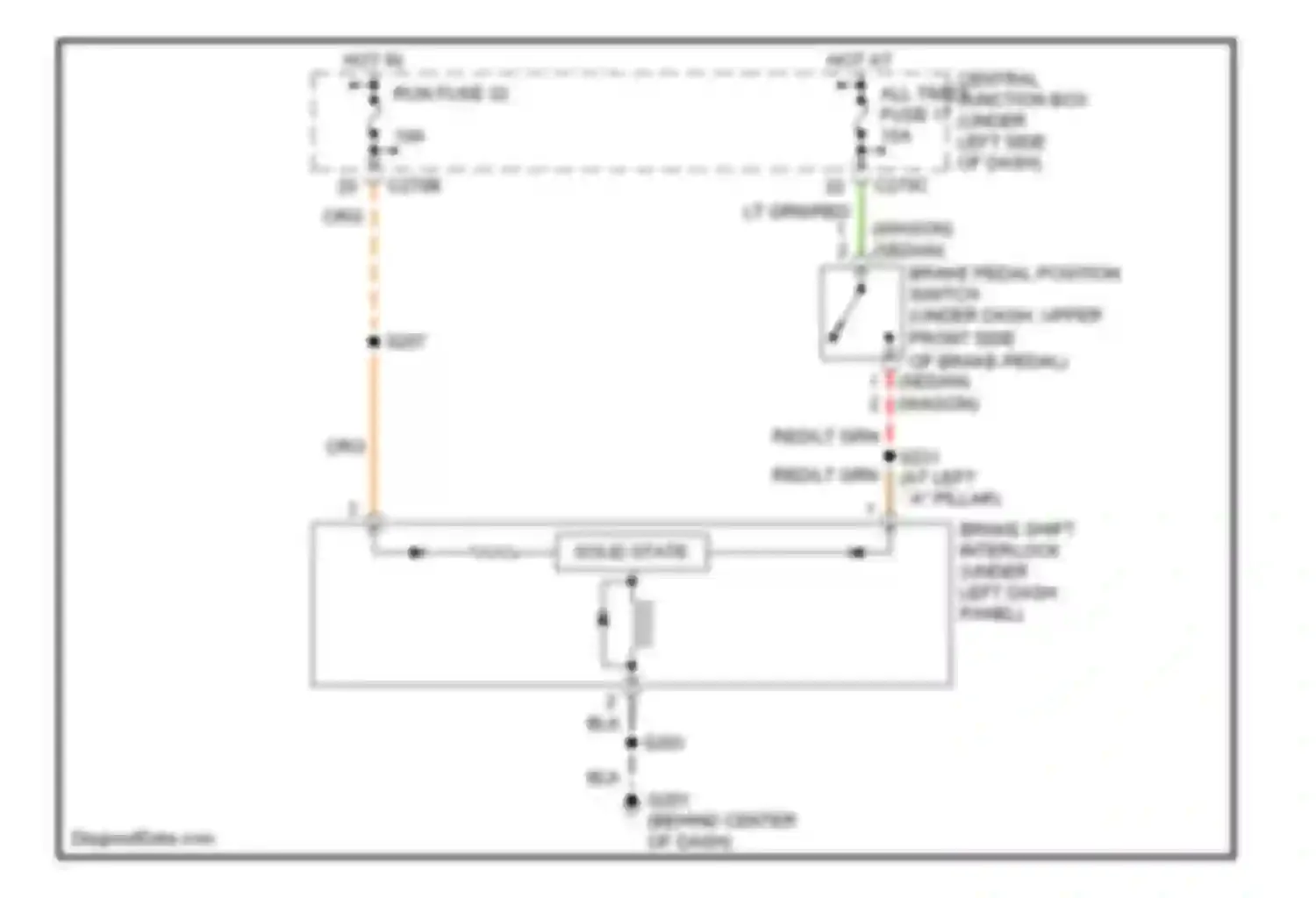 Sable Mercury IV (1999-2005): Shift interlock circuit
