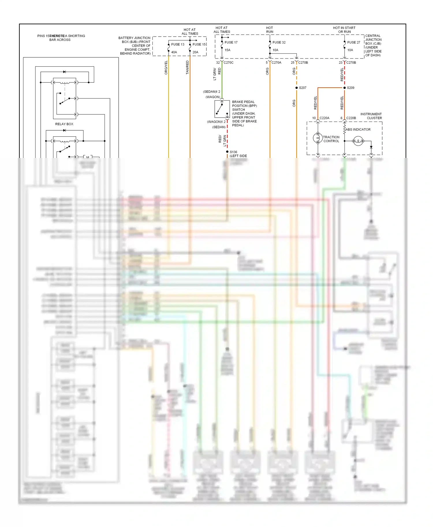 Mercury Sable IV (1999-2005) front wiring diagram  (1 of 2)