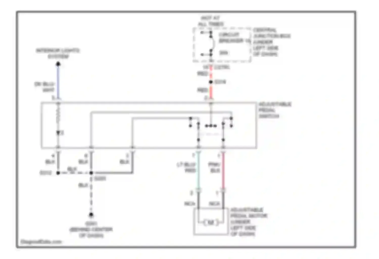 Wiring diagram hot at all times for Mercury Sable IV (1999-2005) (32 of 43)