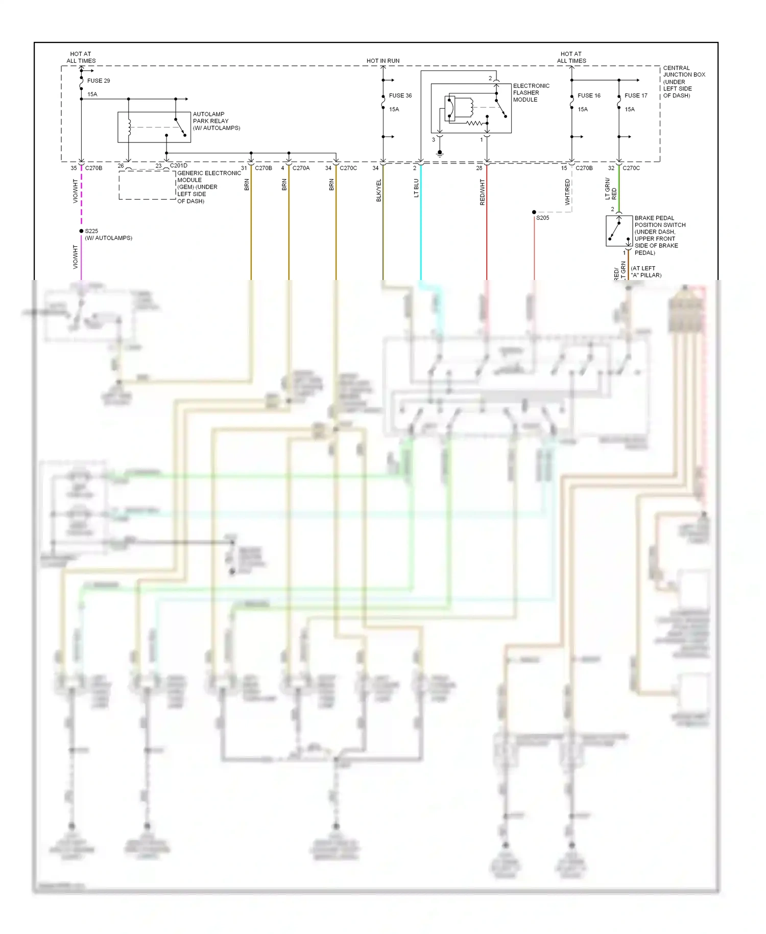 Mercury Sable IV (1999-2005) left wiring diagram  (1 of 2)