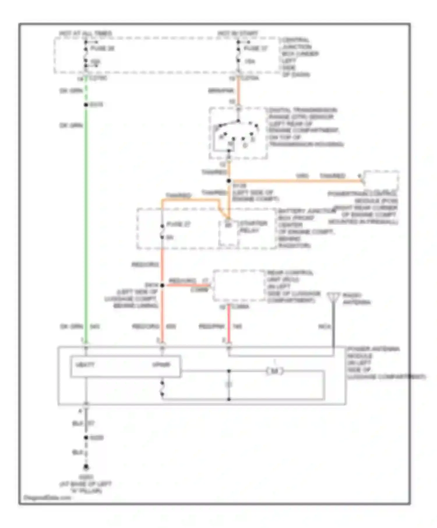 Wiring diagram red/pnk for Mercury Sable IV (1999-2005) (3 of 9)
