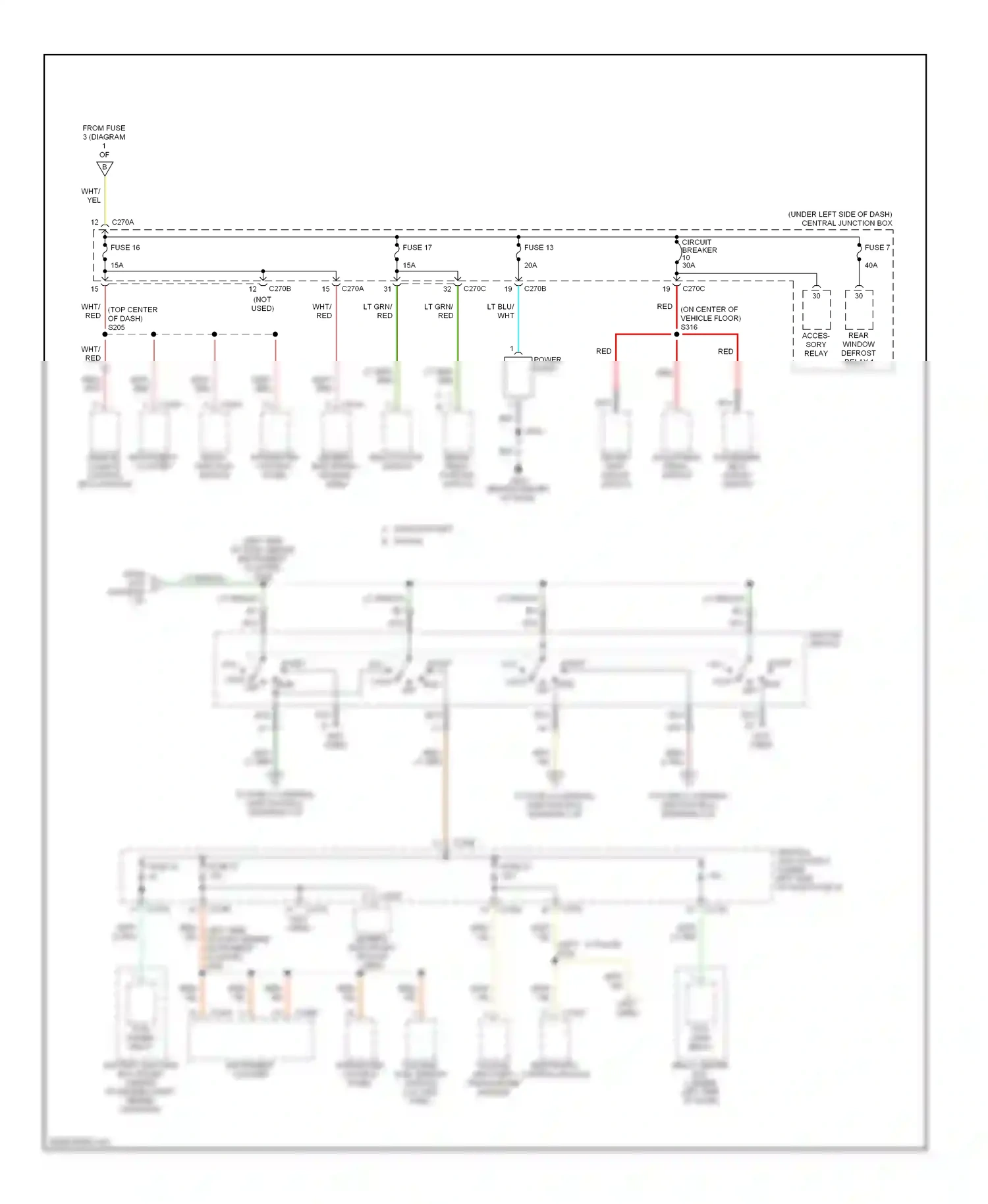 Mercury Sable IV (1999-2005) remote climate control (rcc) module wiring diagram  (2 of 3)