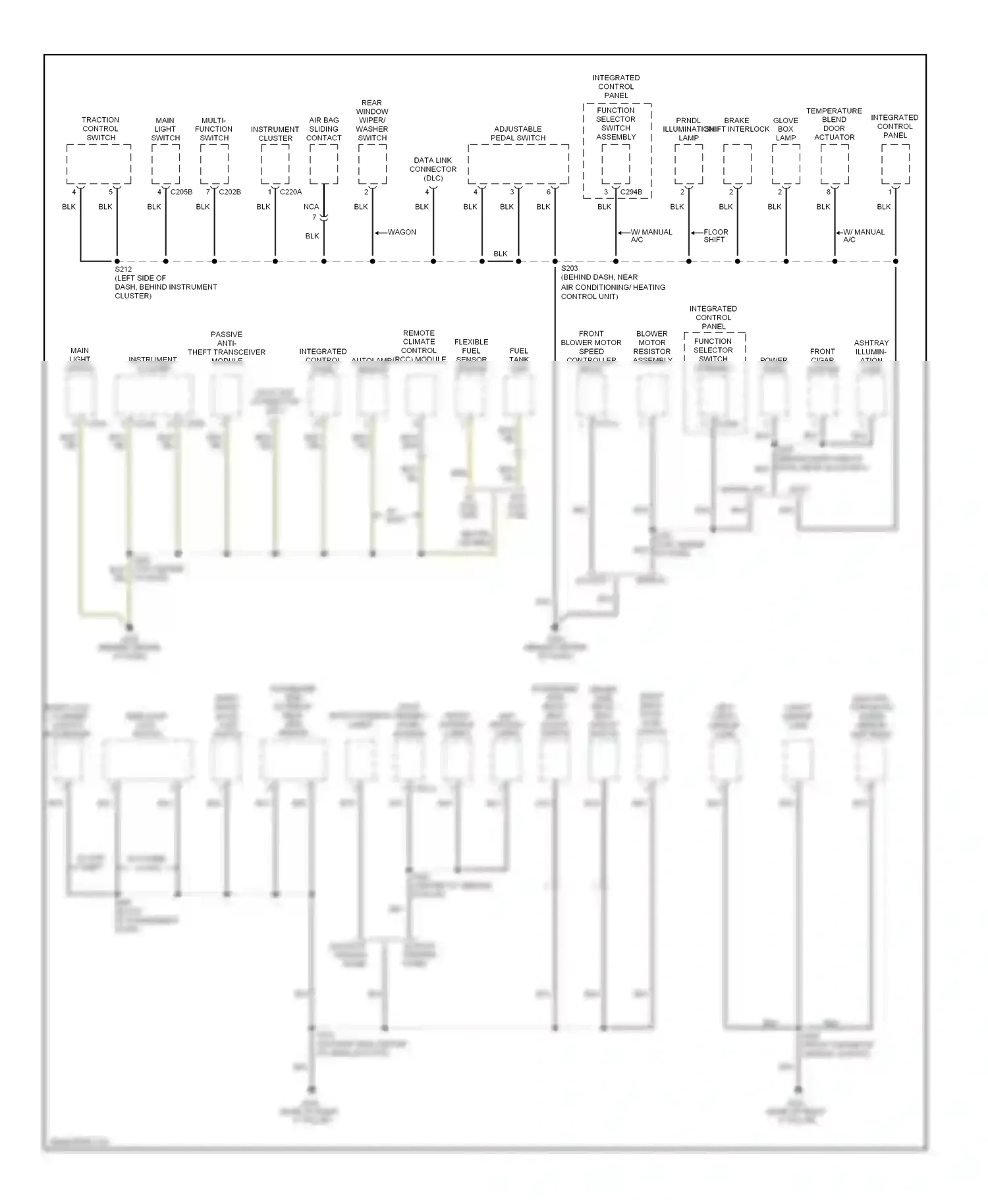 Mercury Sable IV (1999-2005) remote climate control (rcc) module wiring diagram  (1 of 3)