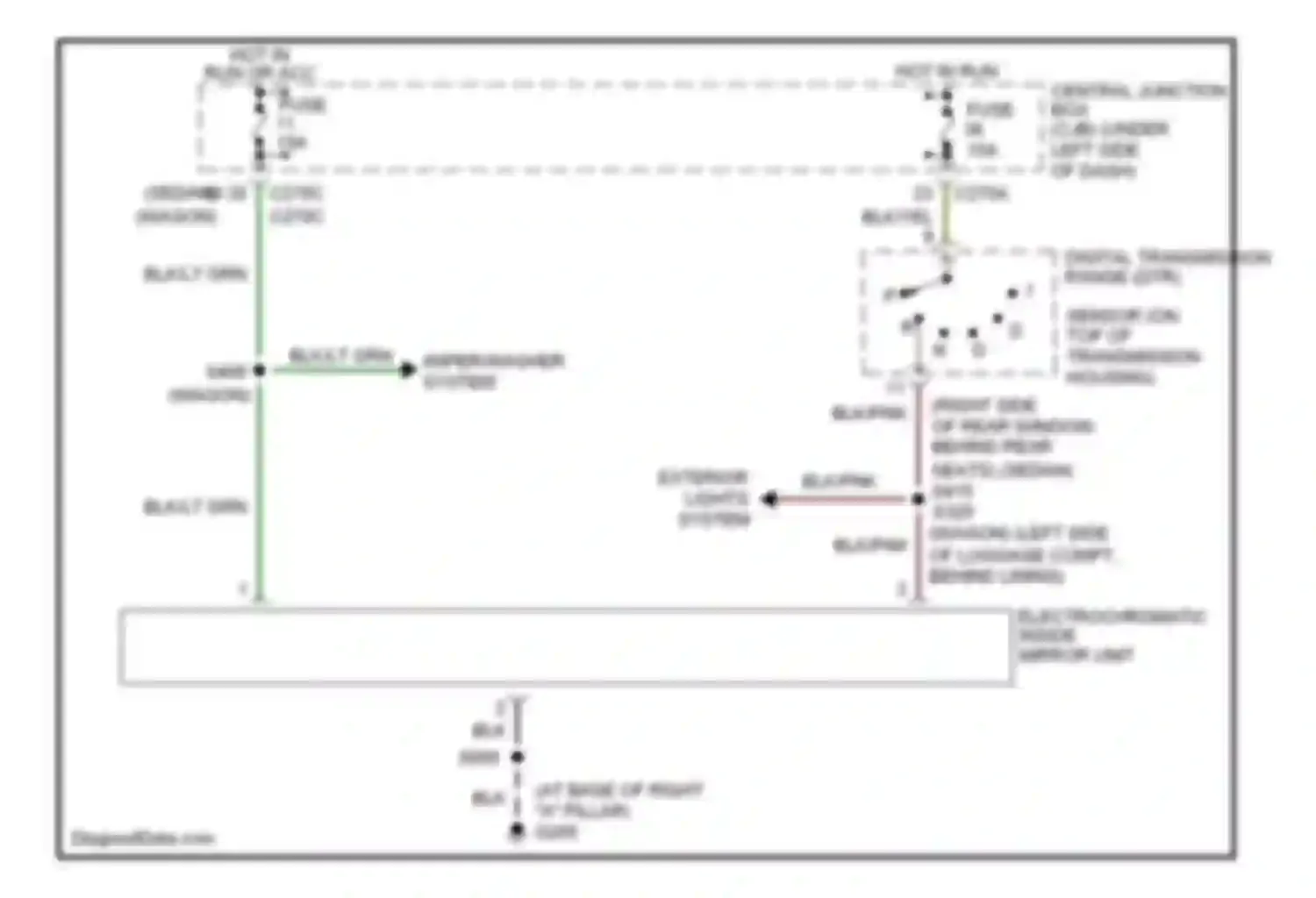 Wiring diagram wiper/washer system for Mercury Sable IV (1999-2005) (2 of 2)