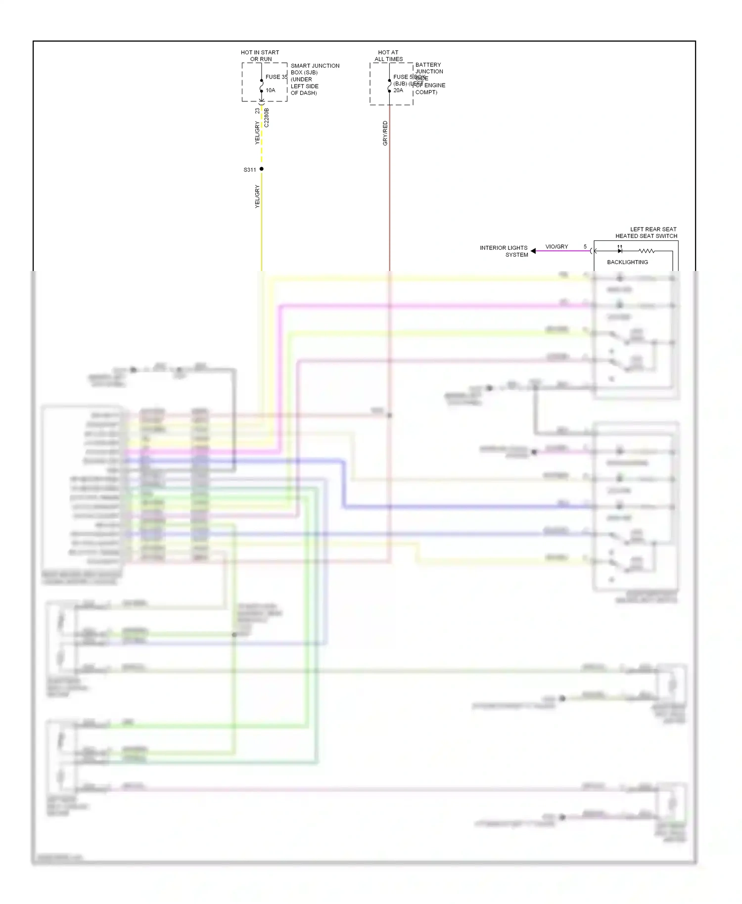 Mercury Sable V (2007-2009) (behind left kick panel) wiring diagram  (13 of 23)