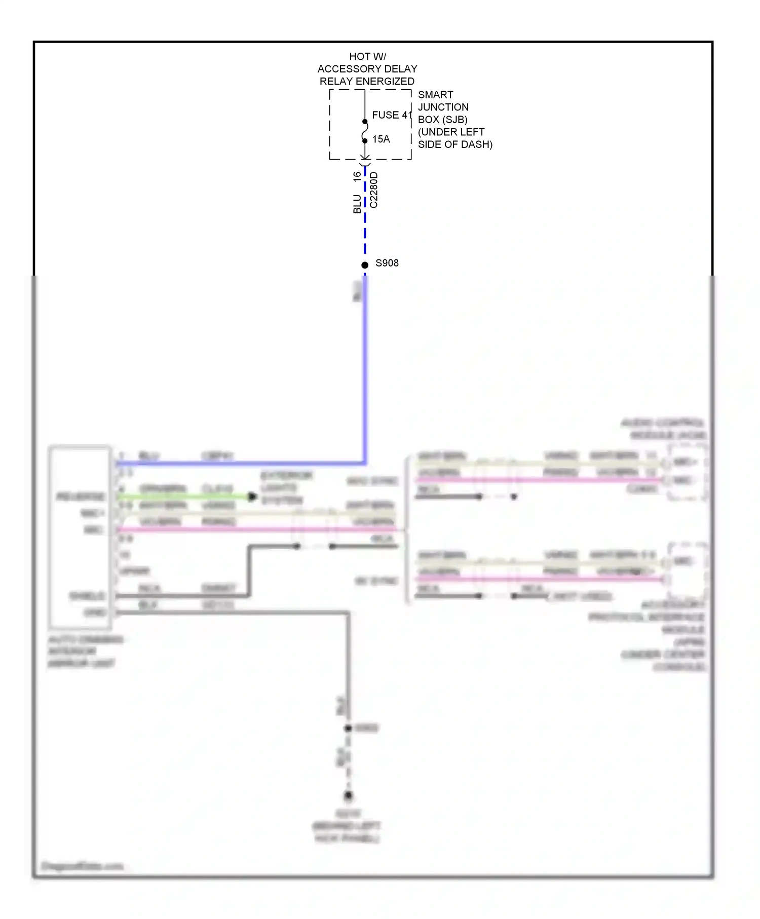 Mercury Sable V (2007-2009) (behind left kick panel) wiring diagram  (11 of 23)