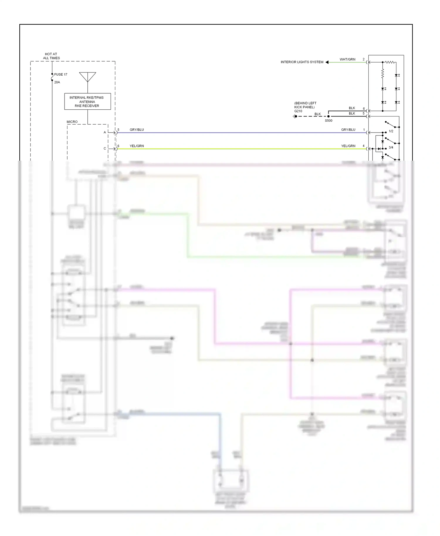 Mercury Sable V (2007-2009) (behind left kick panel) wiring diagram  (4 of 23)