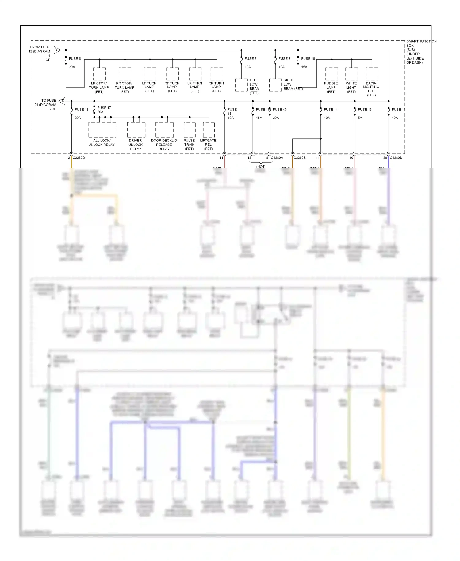 Mercury Sable V (2007-2009) data link connector (dlc) wiring diagram  (2 of 2)