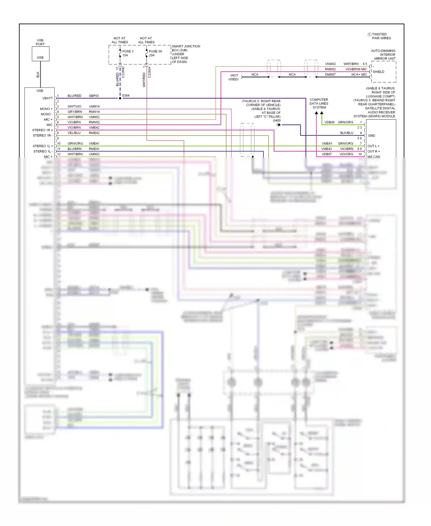 Mercury Sable V (2007-2009) info wiring diagram  (3 of 4)