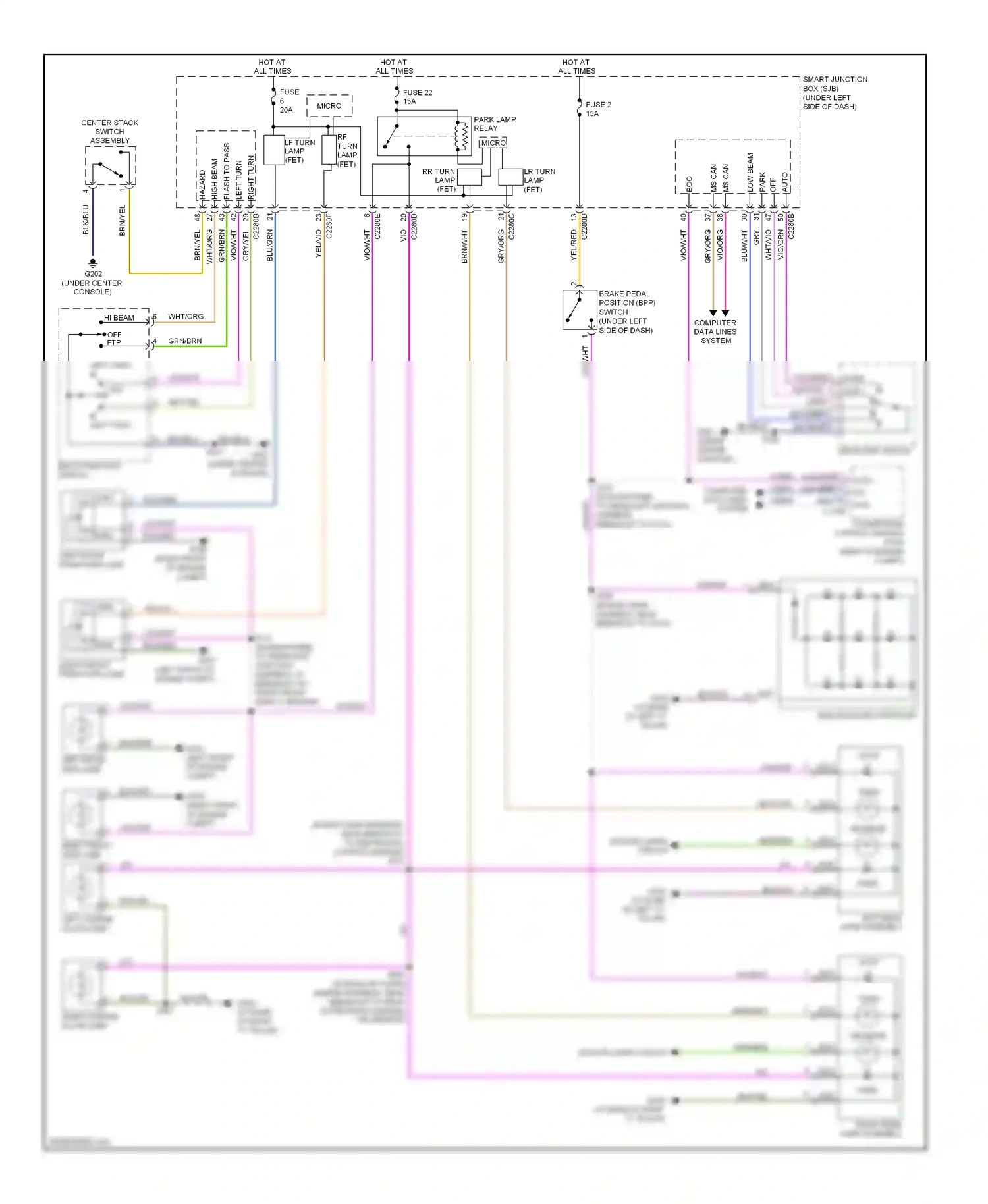 Mercury Sable V (2007-2009) stop wiring diagram  (1 of 1)