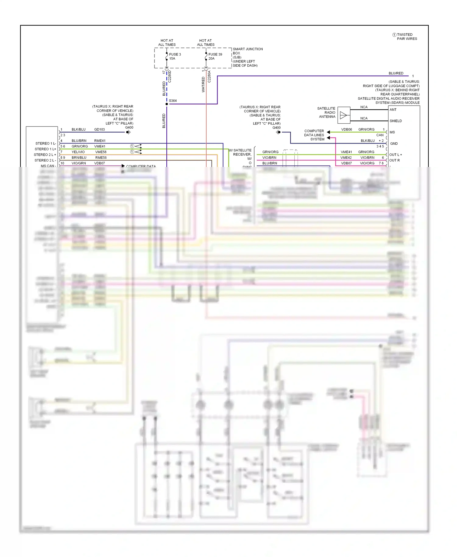 Mercury Sable V (2007-2009) vbatt wiring diagram  (3 of 4)