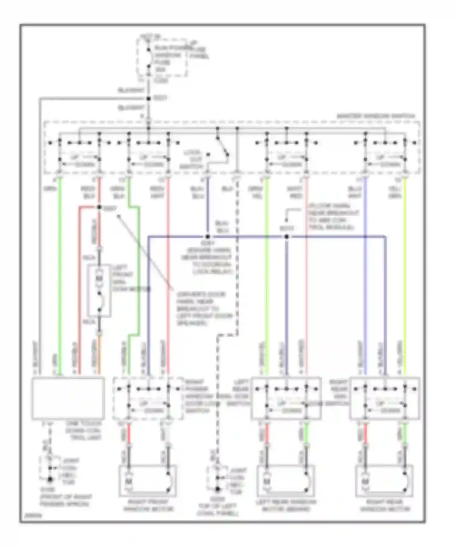 Tracer Mercury I (1991-1999): Power window circuit