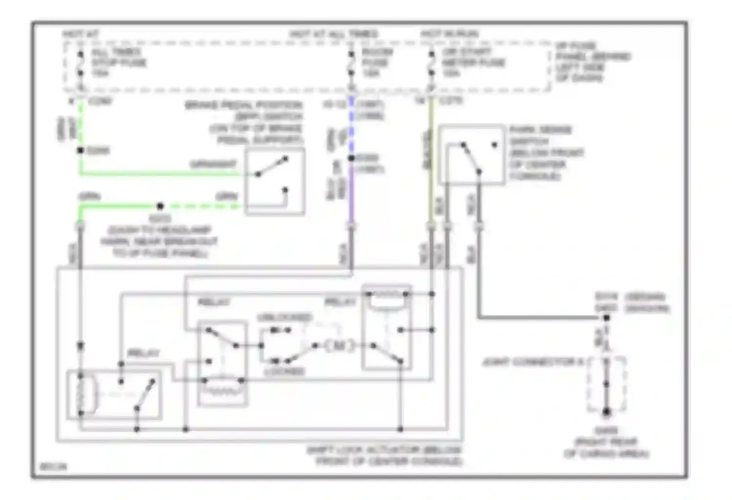 Tracer Mercury I (1991-1999): Shift interlock circuit