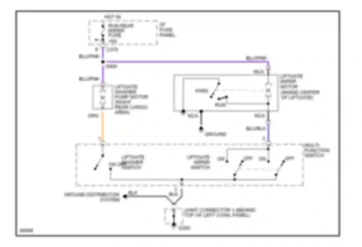 Tracer Mercury I (1991-1999): Rear wiper/washer circuit