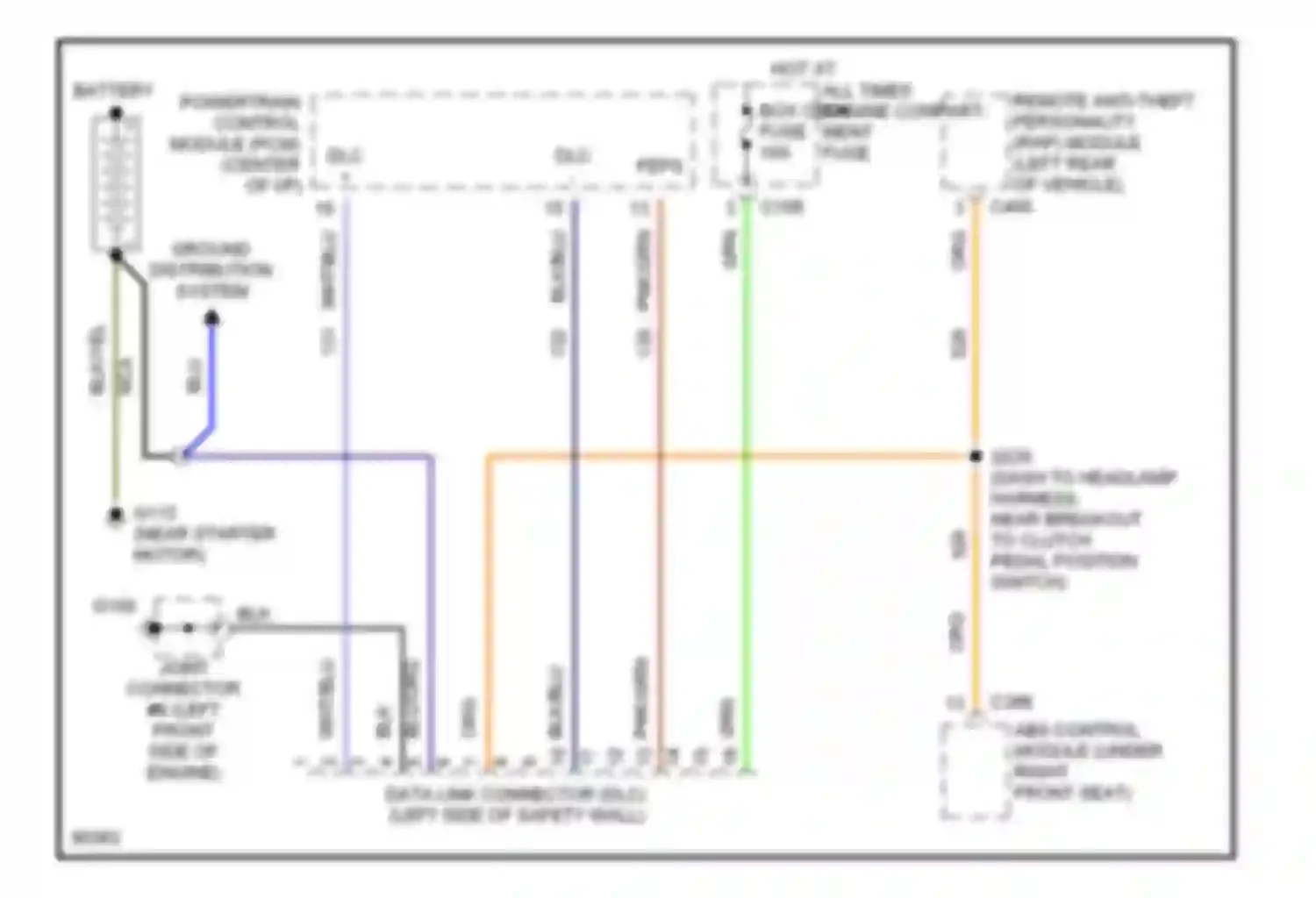 Wiring diagram blu/org for Mercury Tracer I (1991-1999) (3 of 9)