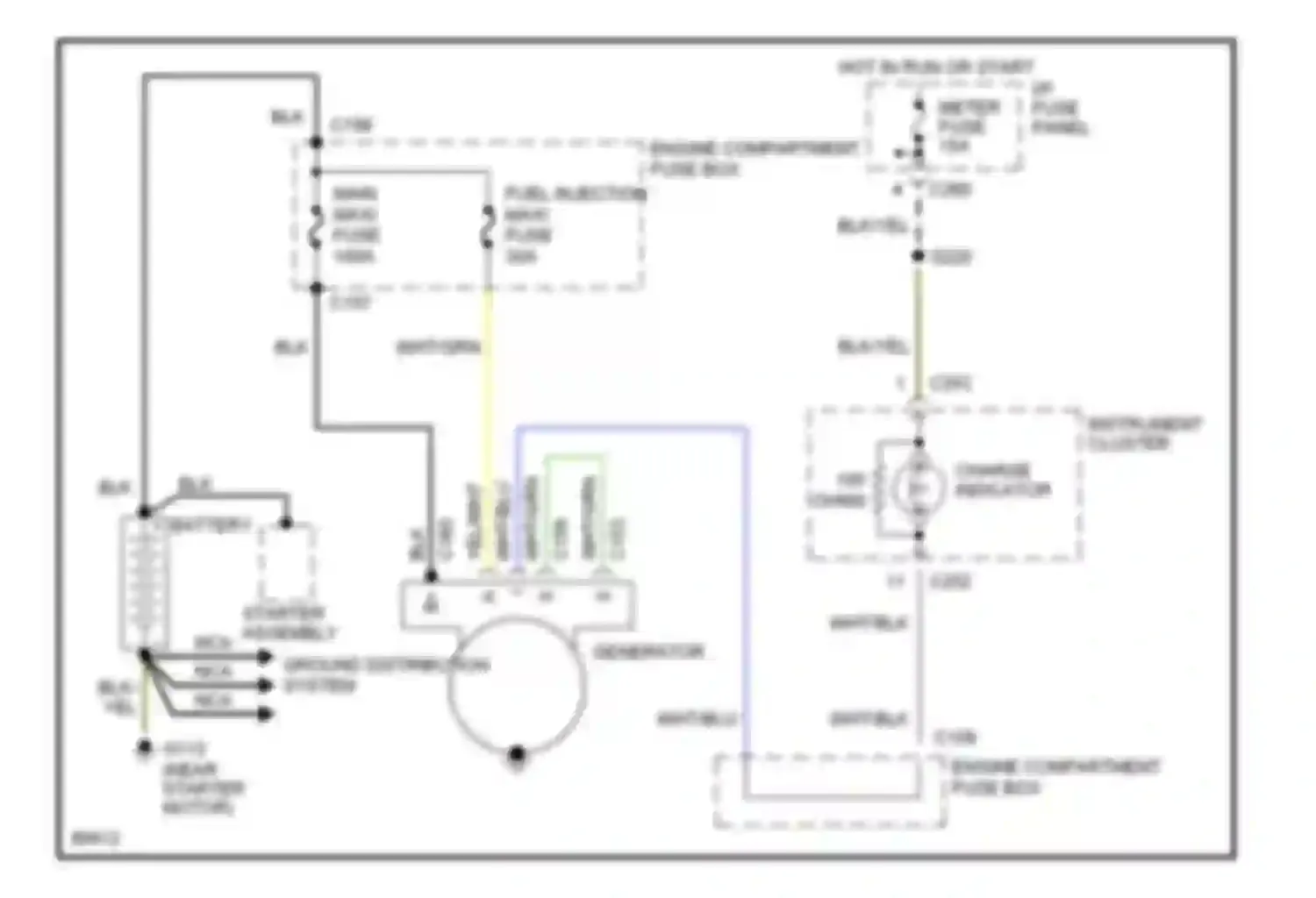 Wiring diagram charge indicator for Mercury Tracer I (1991-1999) (1 of 1)