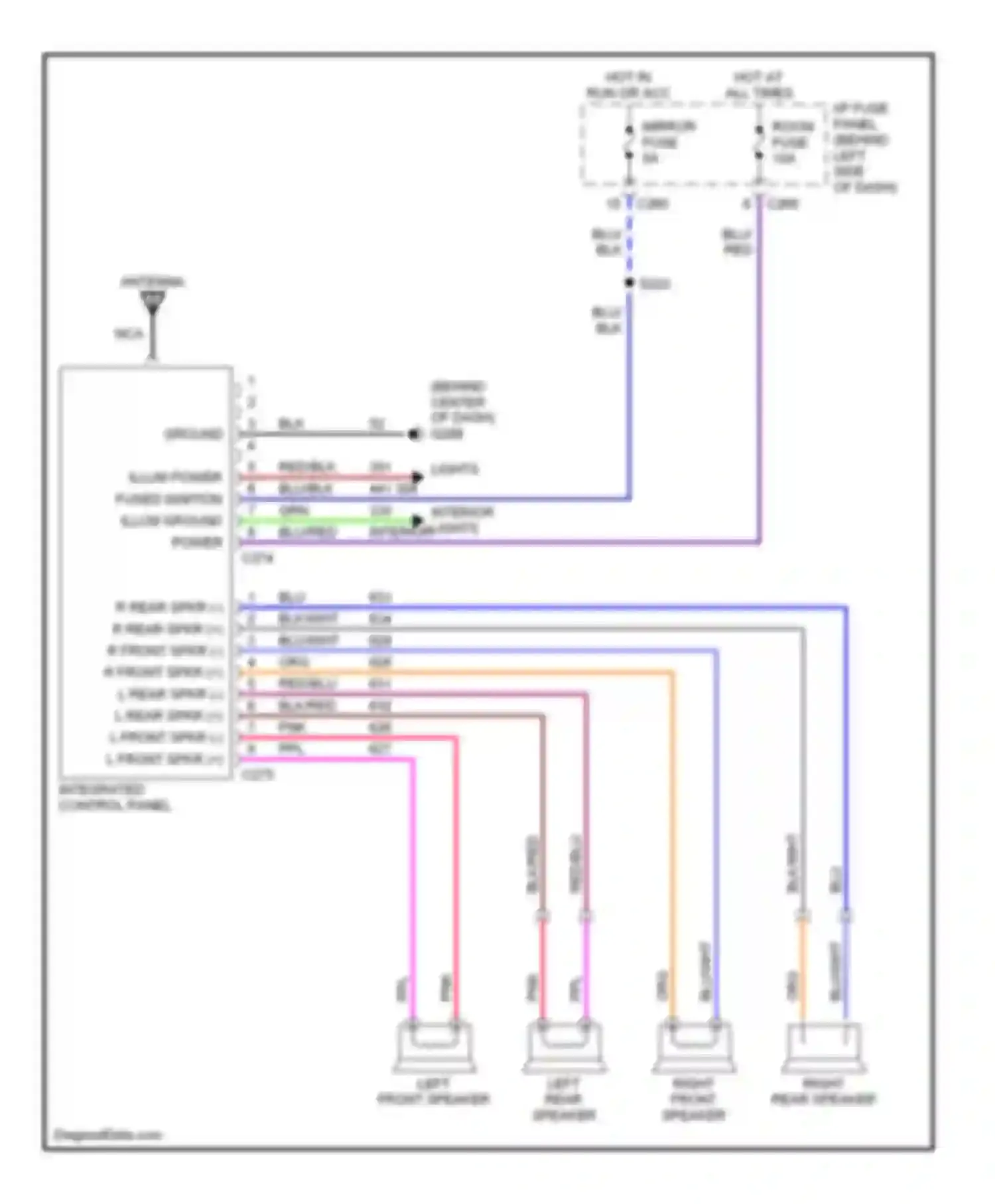 Wiring diagram grn for Mercury Tracer I (1991-1999) (21 of 26)