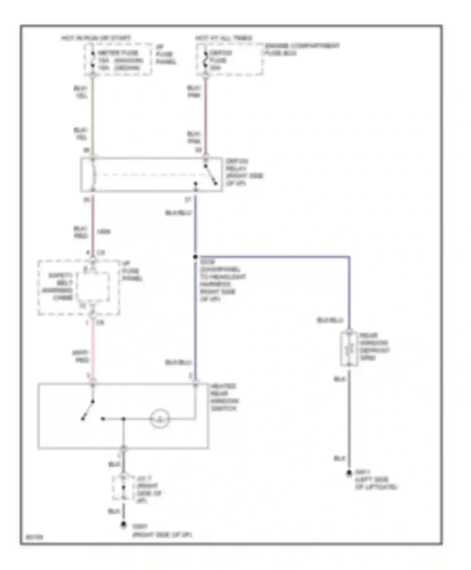 Wiring diagram hot at all times for Mercury Tracer I (1991-1999) (6 of 24)