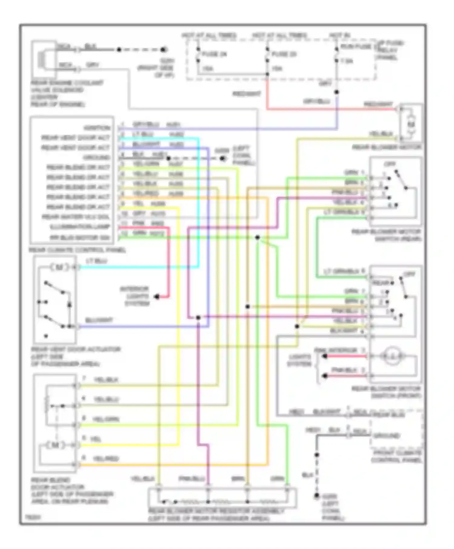 Villager Mercury I (1992-1998): Rear a/c circuit, manual a/c