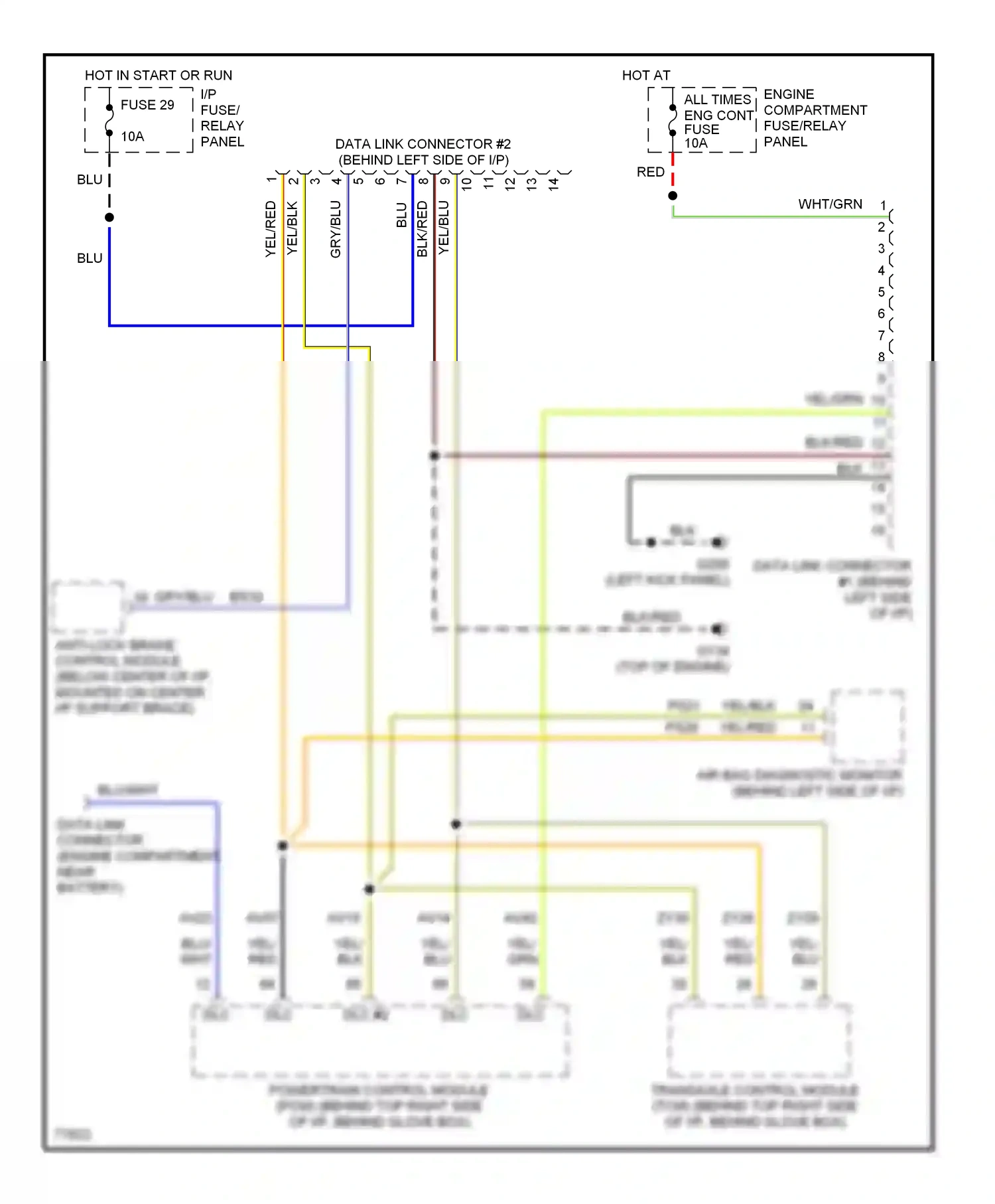 Computer data lines — Computer data lines. Mercury Villager I (1992-1998)