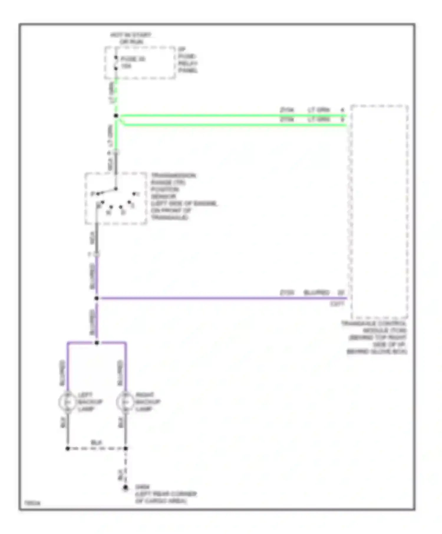 Villager Mercury I (1992-1998): Back-up lamps circuit