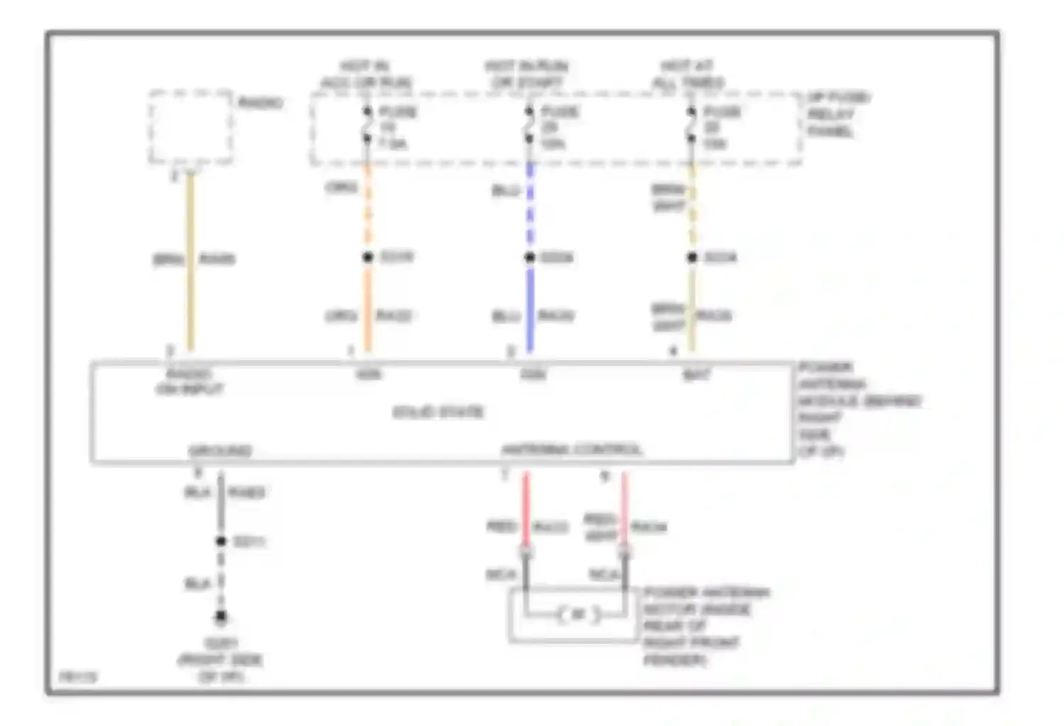Villager Mercury I (1992-1998): Power antenna circuit