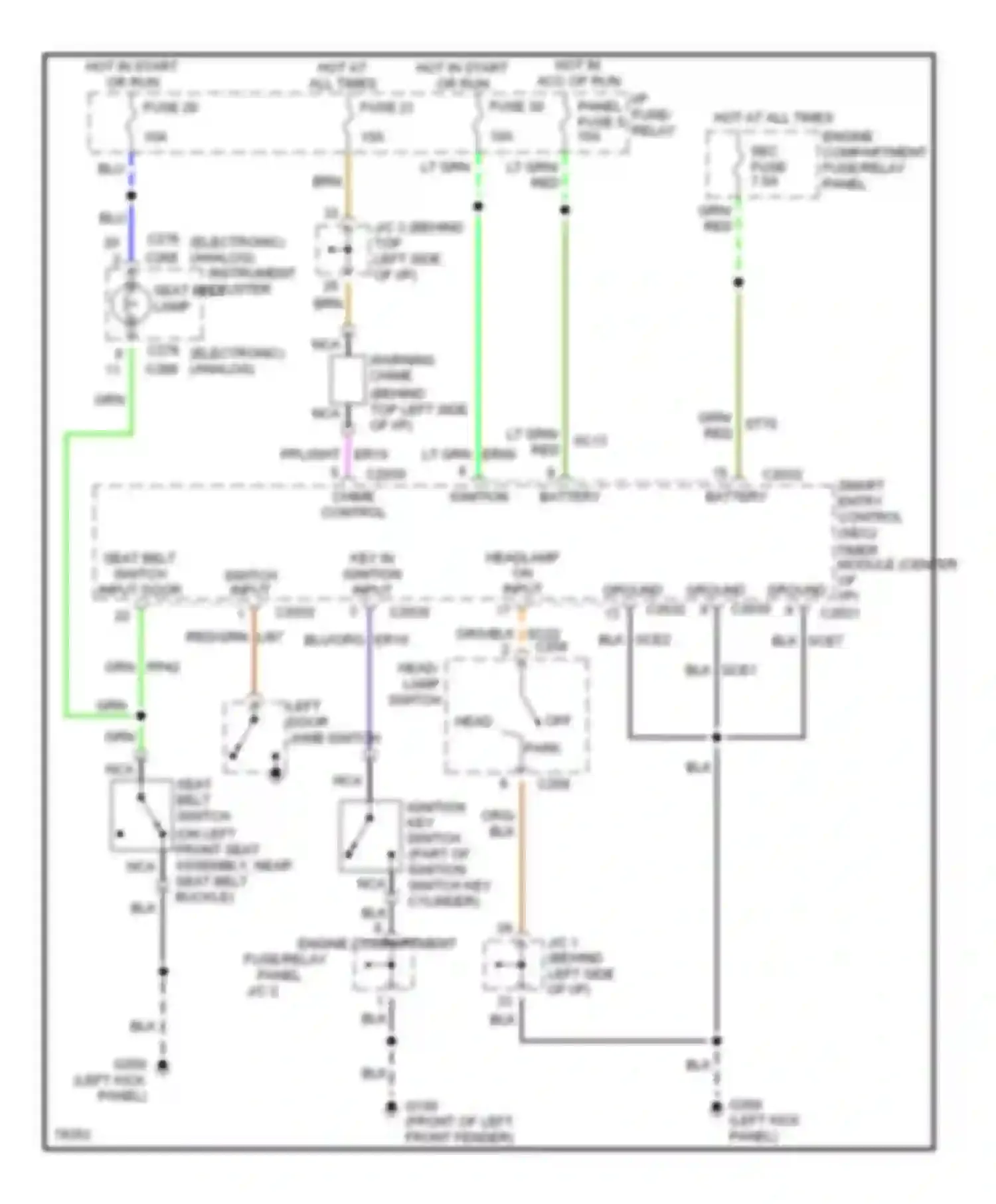 Villager Mercury I (1992-1998): Warning system circuits