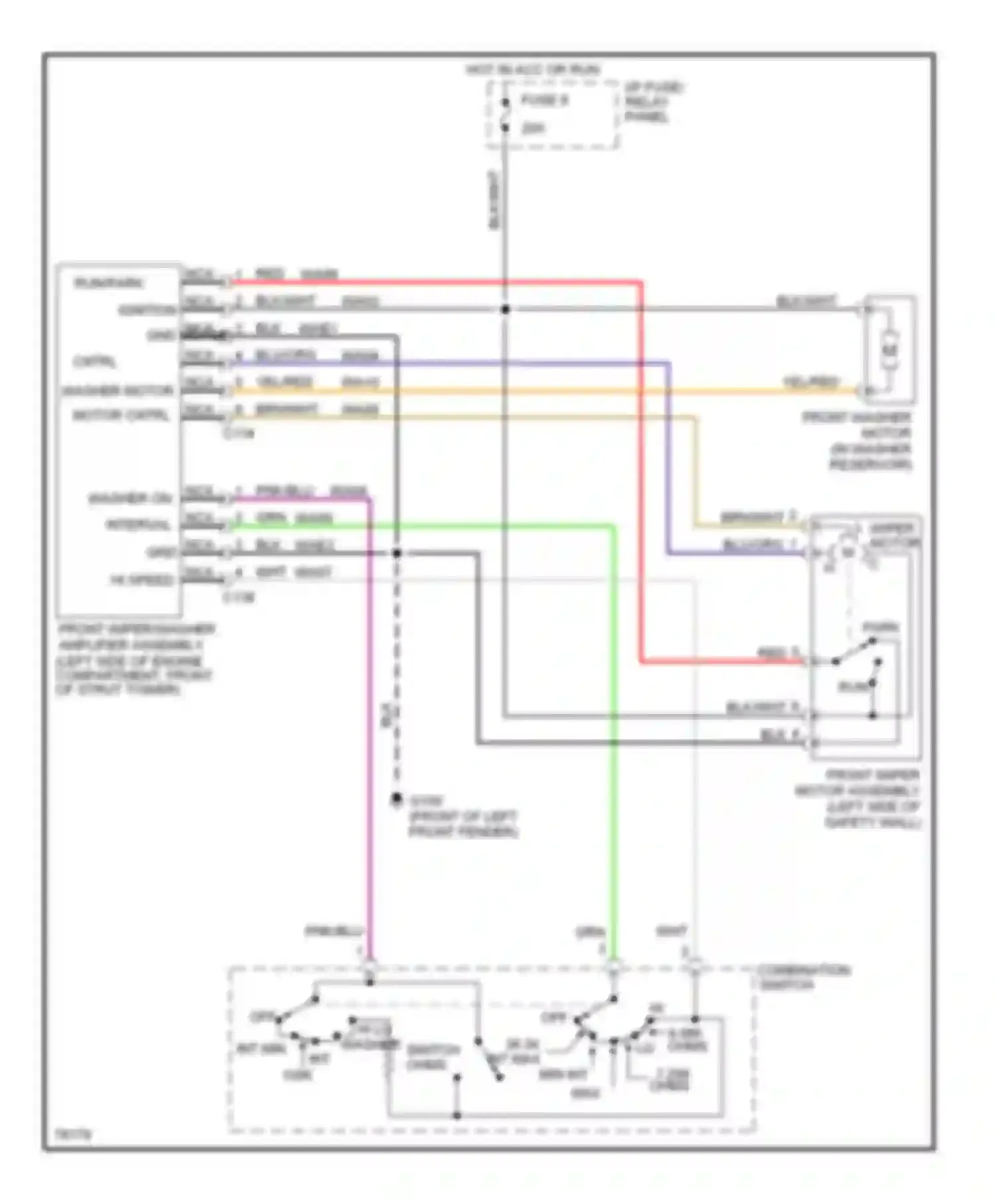 Villager Mercury I (1992-1998): Front wiper/washer circuit