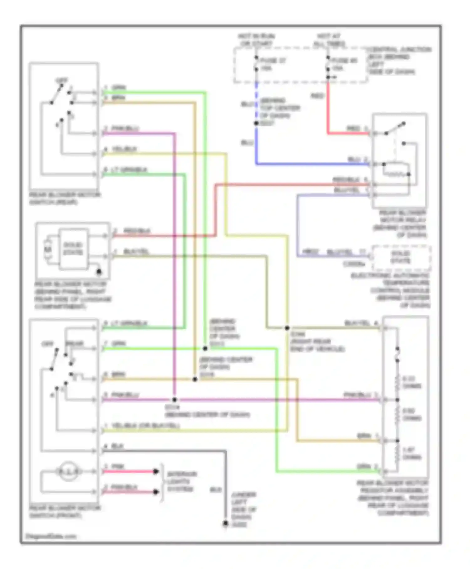Villager Mercury II (1998-2002): Automatic a/c circuit, rear a/c