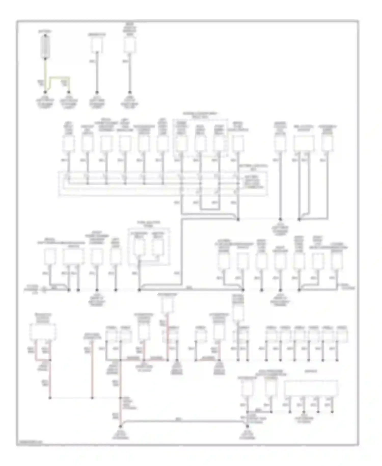 Villager Mercury II (1998-2002): Ground distribution circuit (1 of 3)