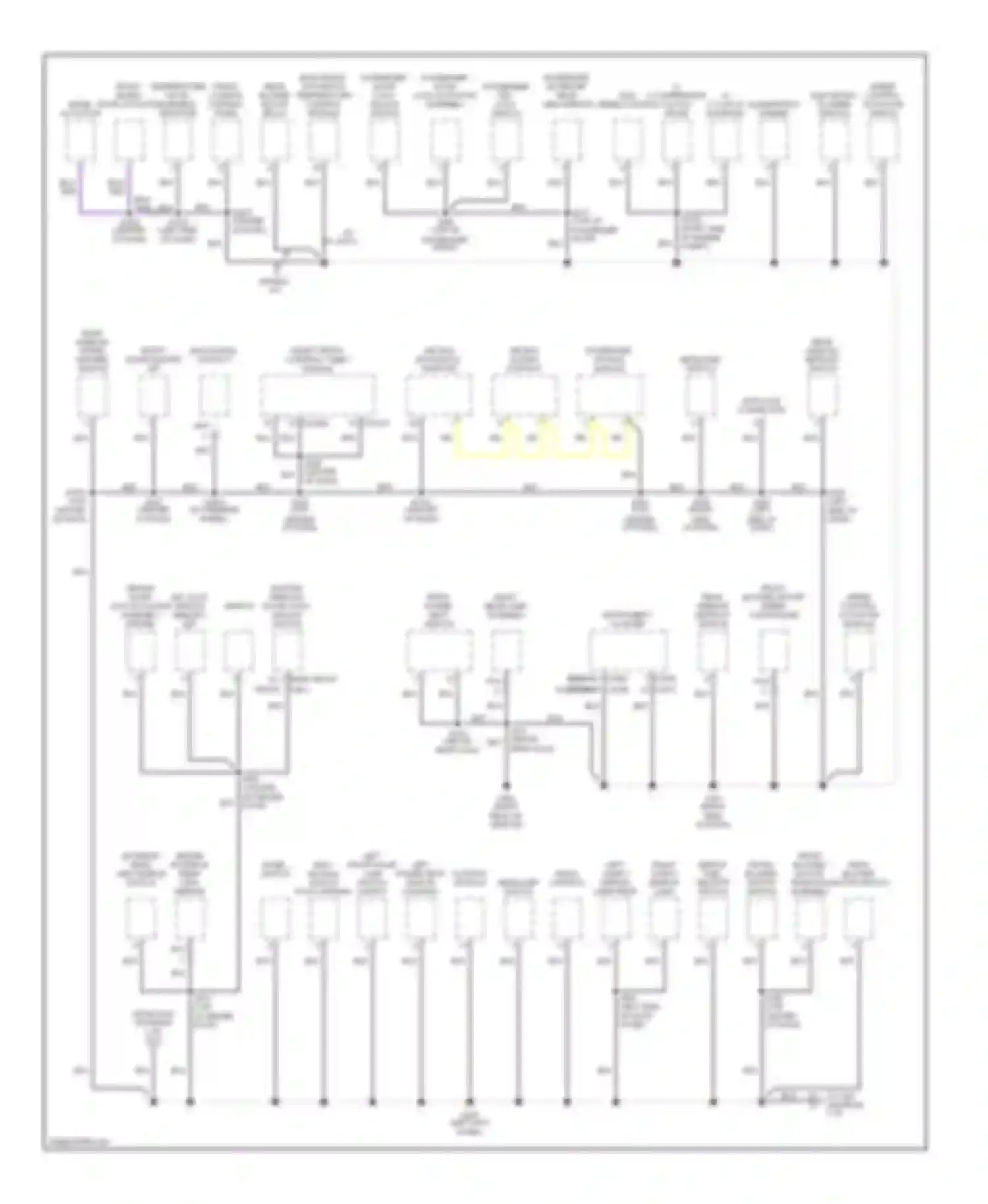 Villager Mercury II (1998-2002): Ground distribution circuit (2 of 3)