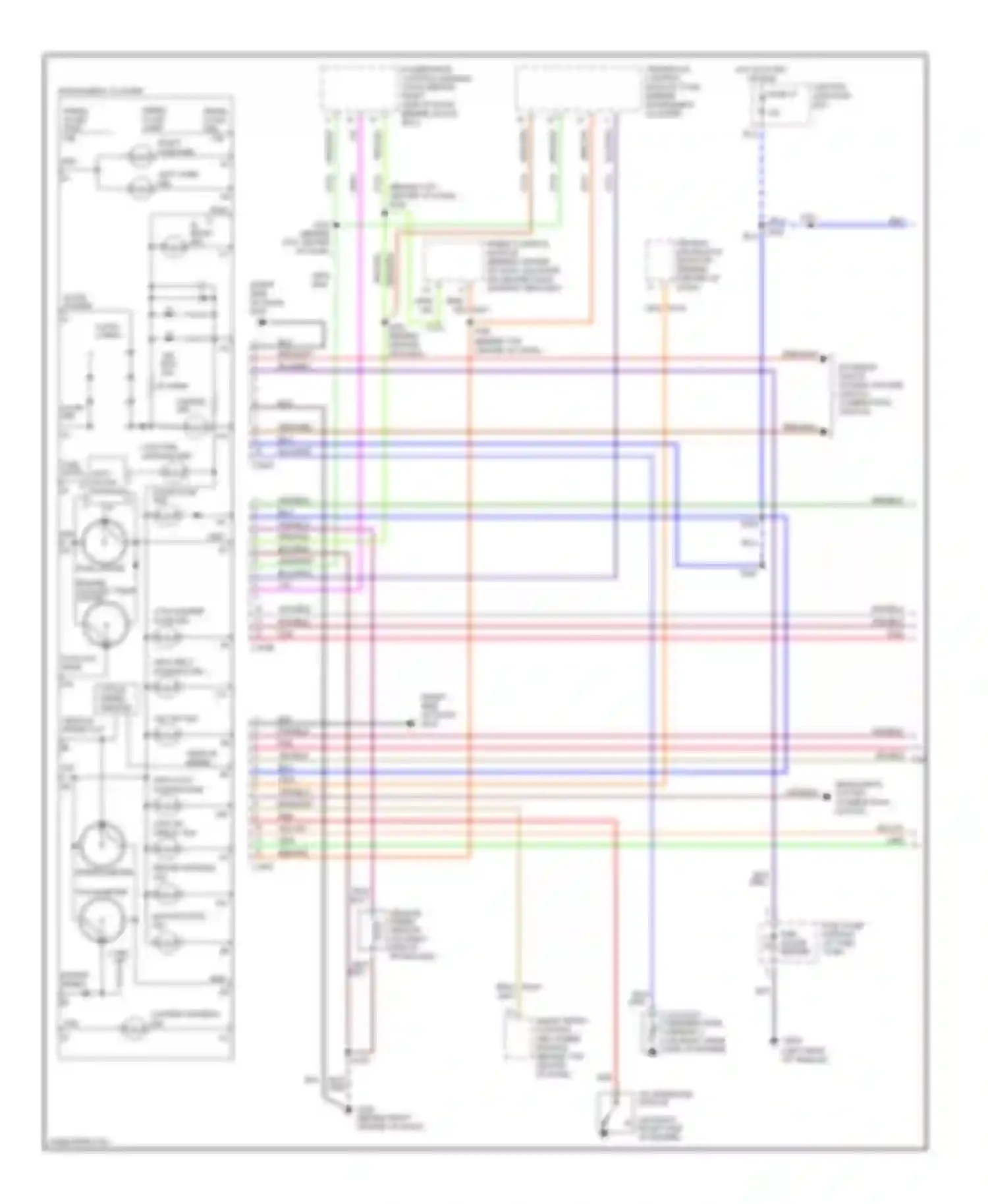 Villager Mercury II (1998-2002): Instrument cluster circuit, analog cluster (1 of 2)