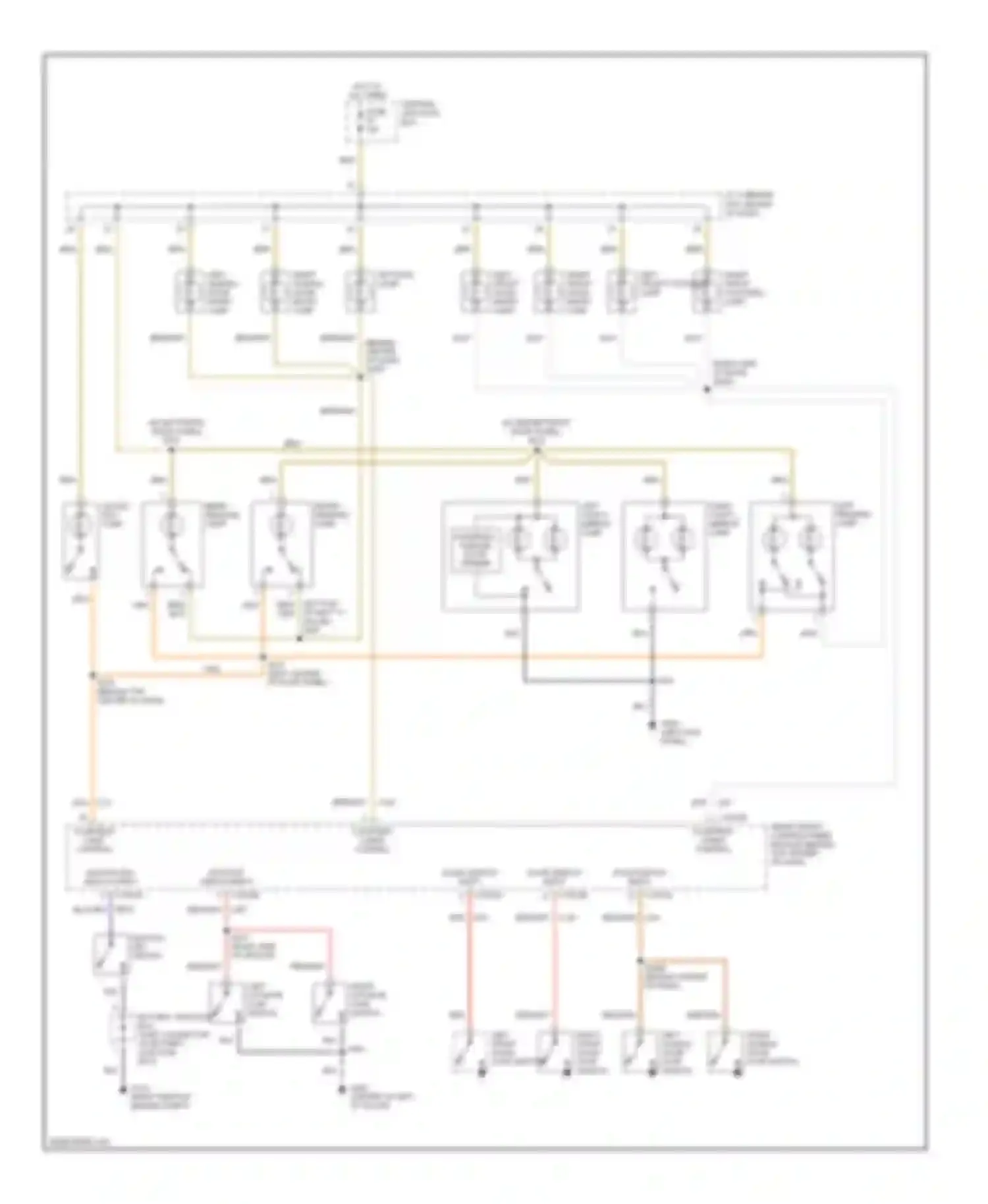 Villager Mercury II (1998-2002): Courtesy lamps circuit, with reading lights