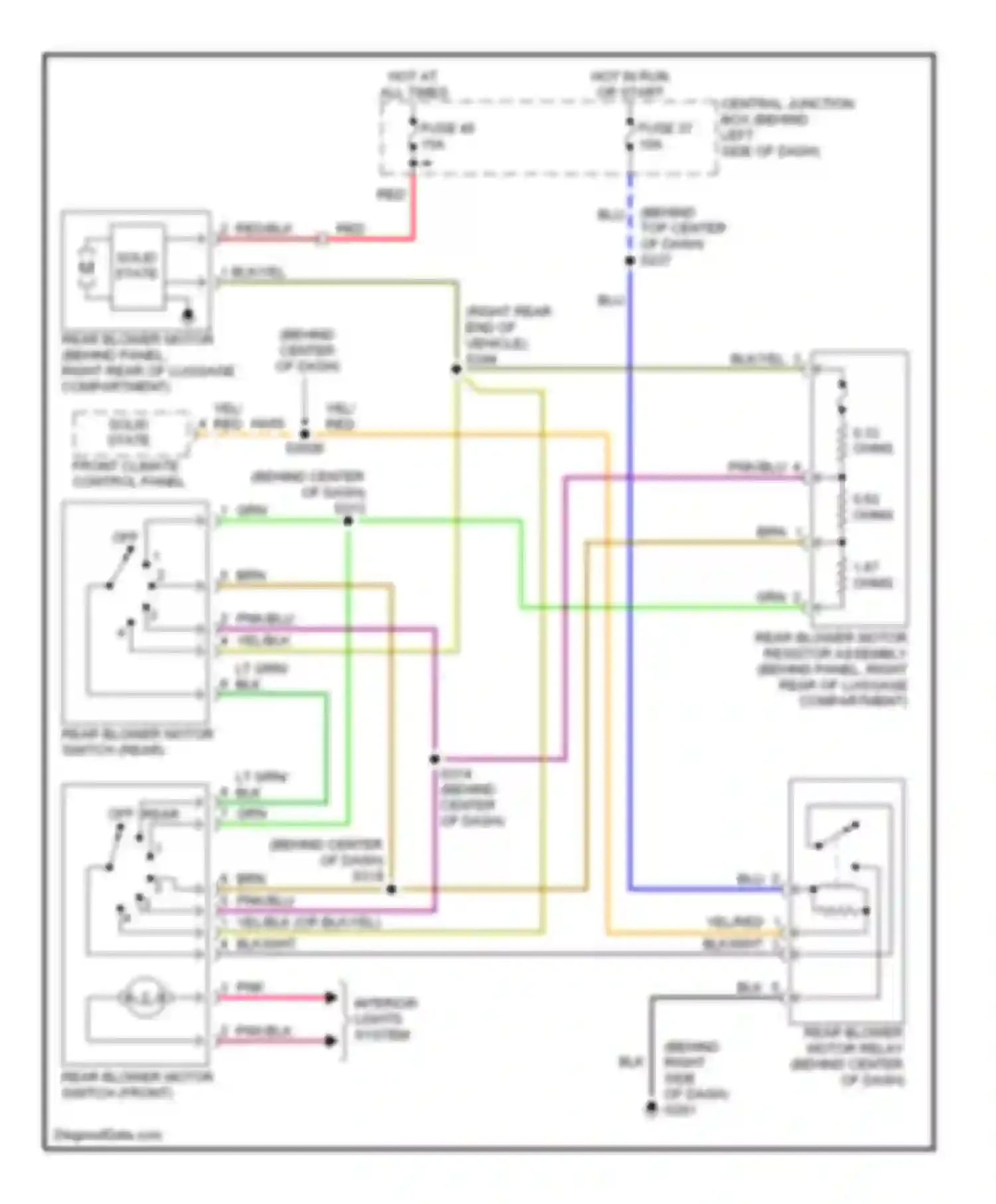 Wiring diagram hot at all times for Mercury Villager II (1998-2002) (10 of 40)